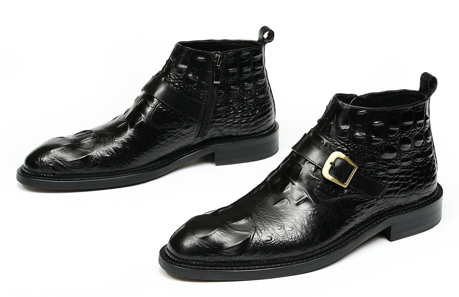 Men's Fashion Handmade Buckle Dress Boots