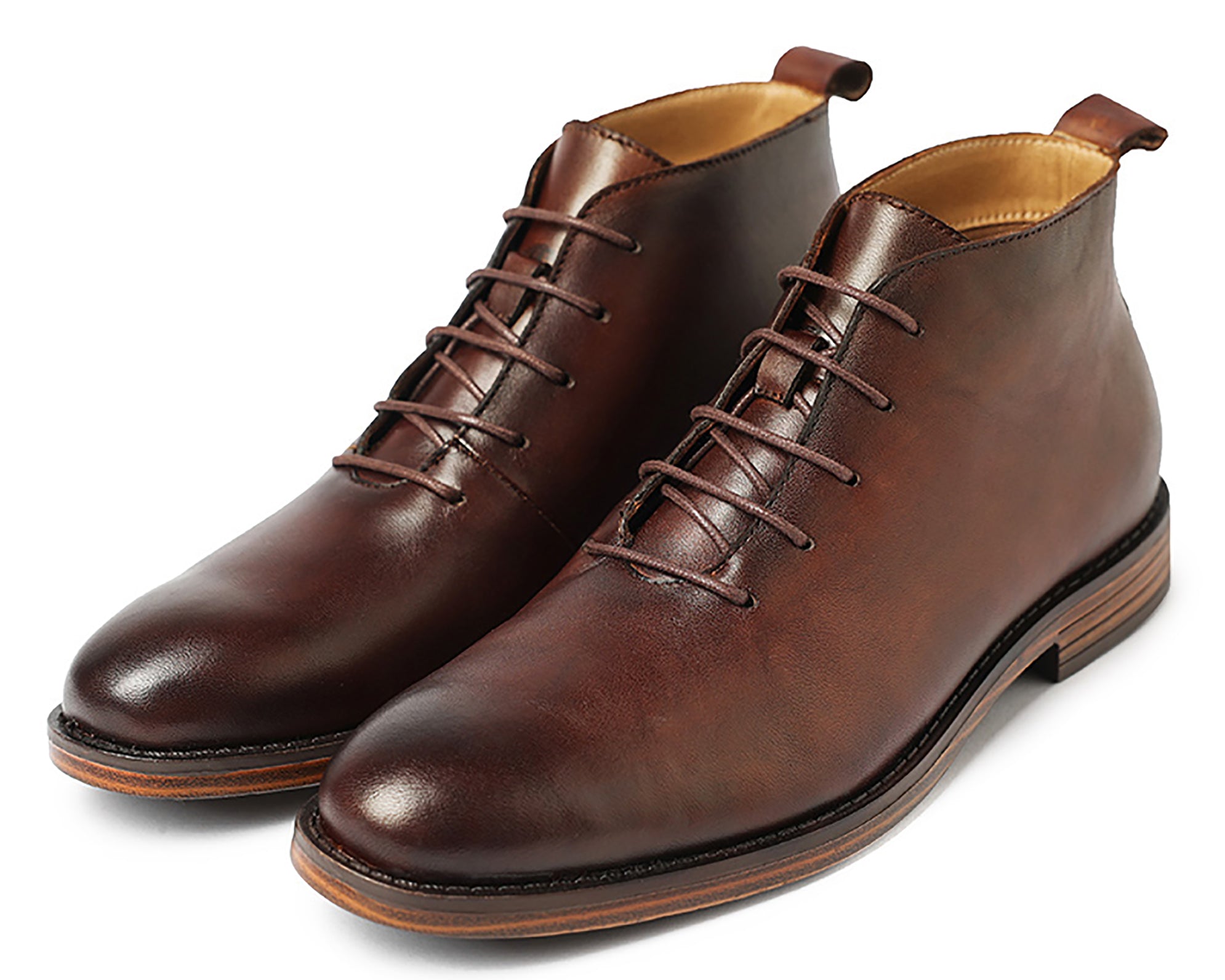 Men's Genuine Handmade Plain Toe Chukka Derby Boots