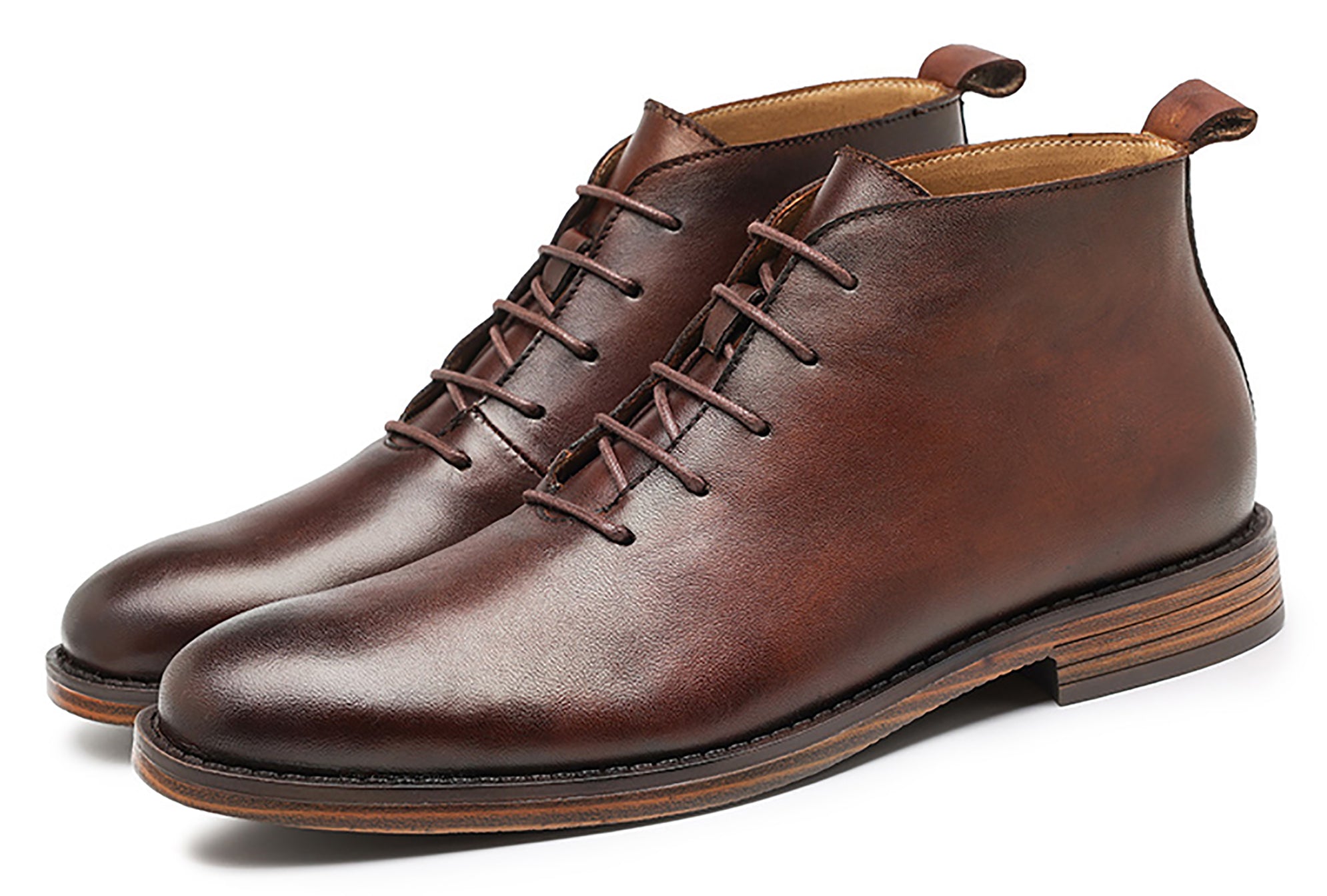 Men's Genuine Handmade Plain Toe Chukka Derby Boots