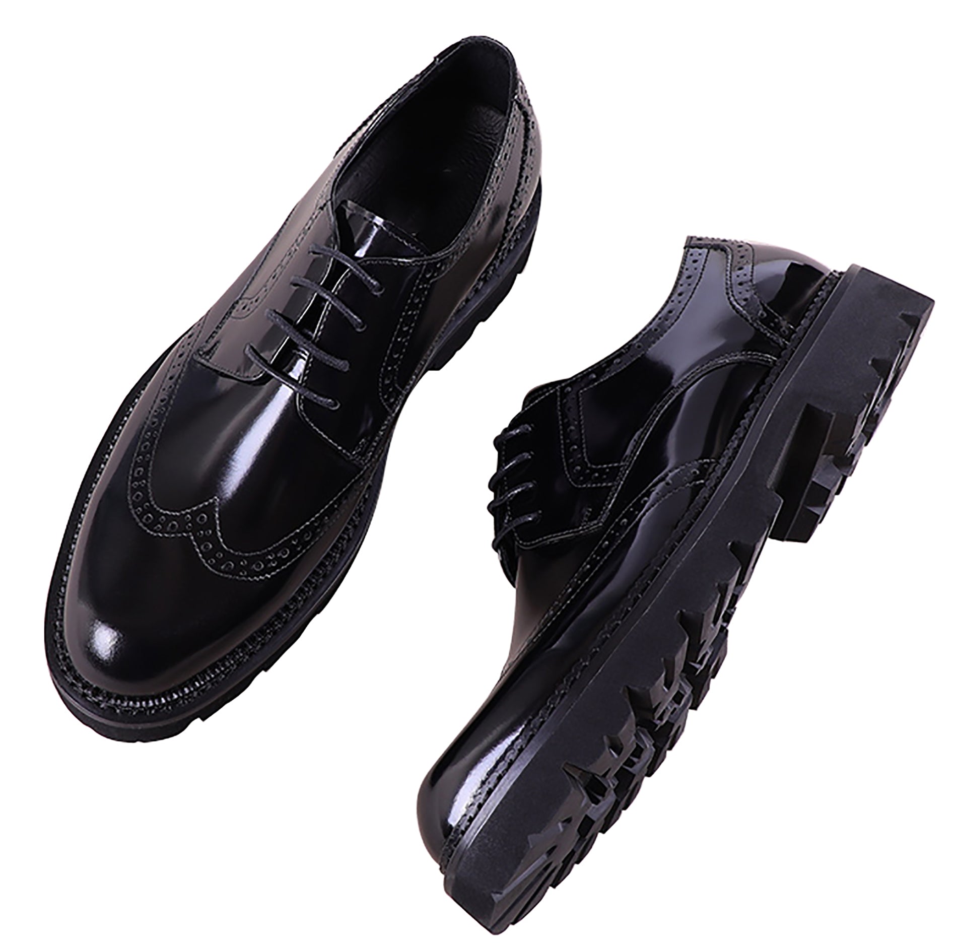 Wingtips Men's Handmade Formal Wingtips Brogues Derby – Santimon