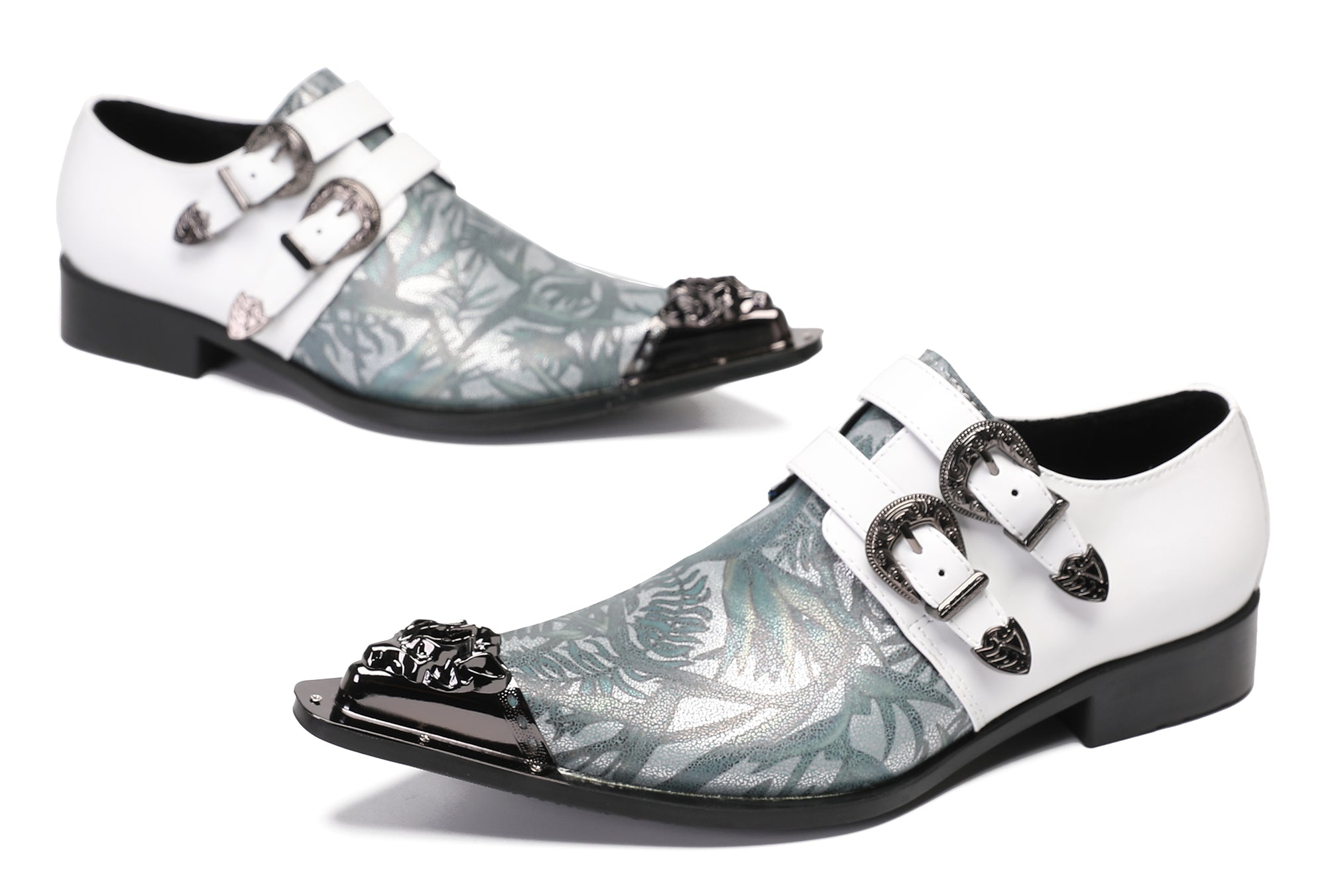 Mens Casual Dress Two Tone Western Loafers