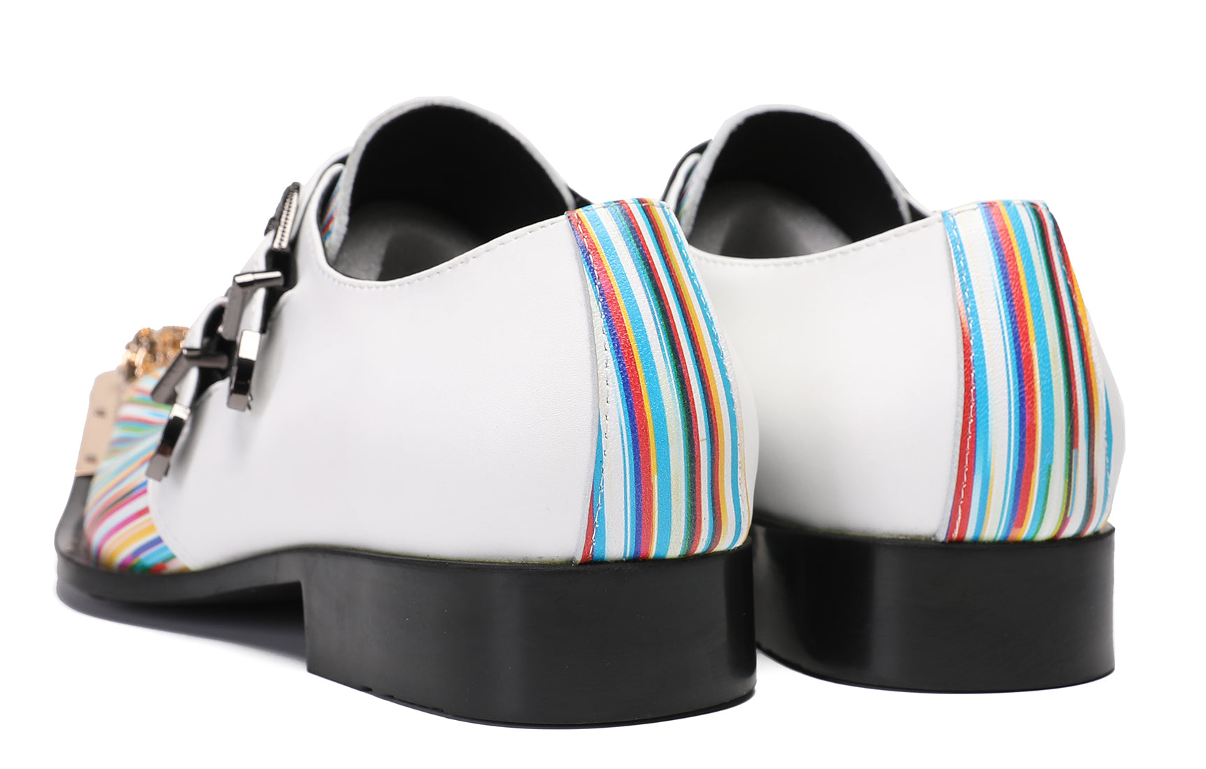 Mens Casual Dress Double Buckle Western Loafers