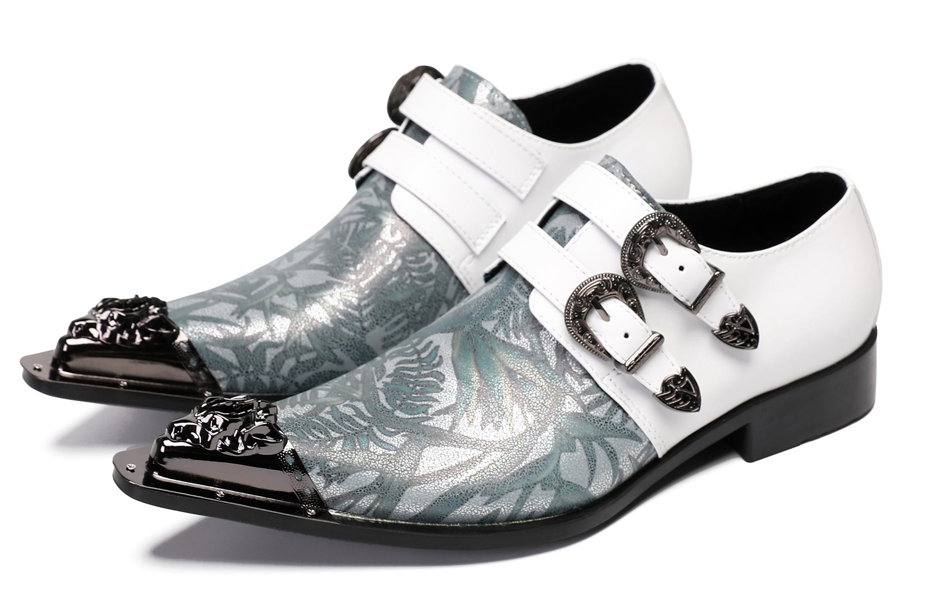 Mens Casual Dress Two Tone Western Loafers