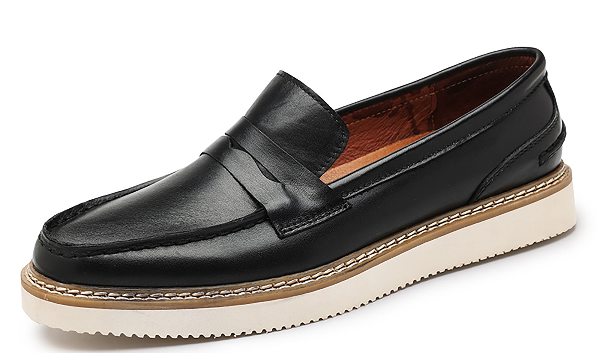 Men's Classic Genuine Leather Tuxedo Penny Loafers