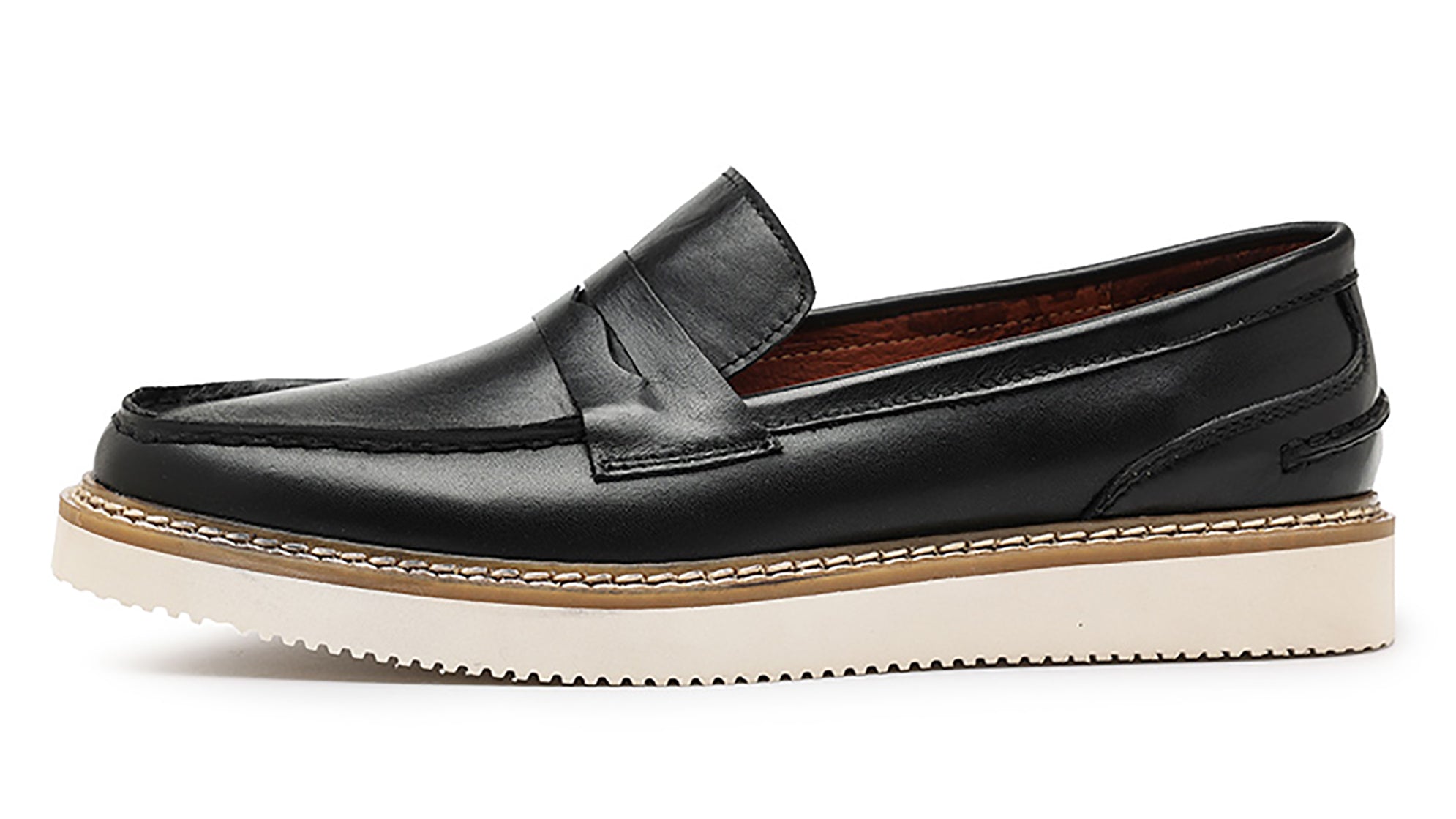 Men's Classic Genuine Leather Tuxedo Penny Loafers