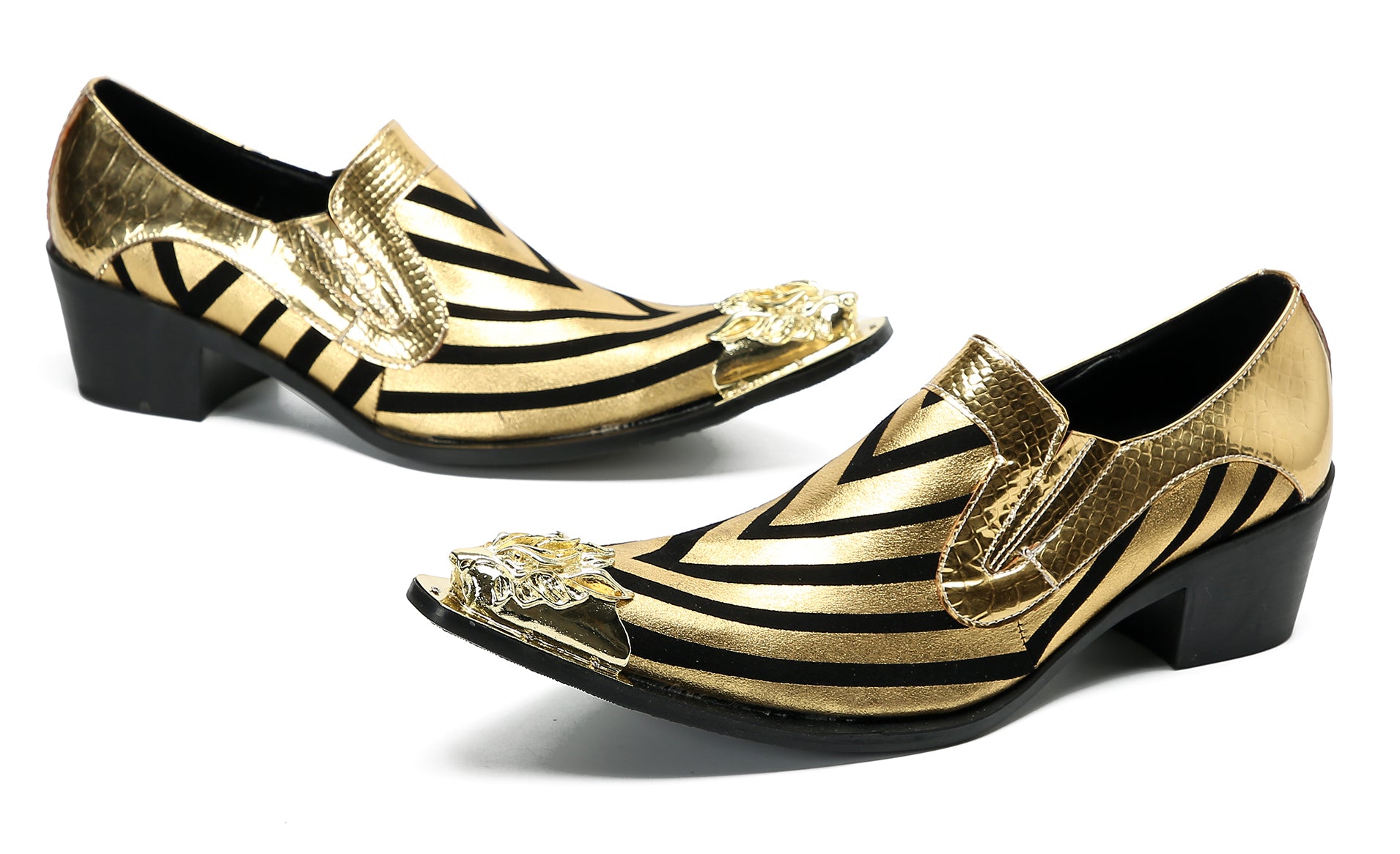 Men's Casual Metal-Tip Toe Western Loafers