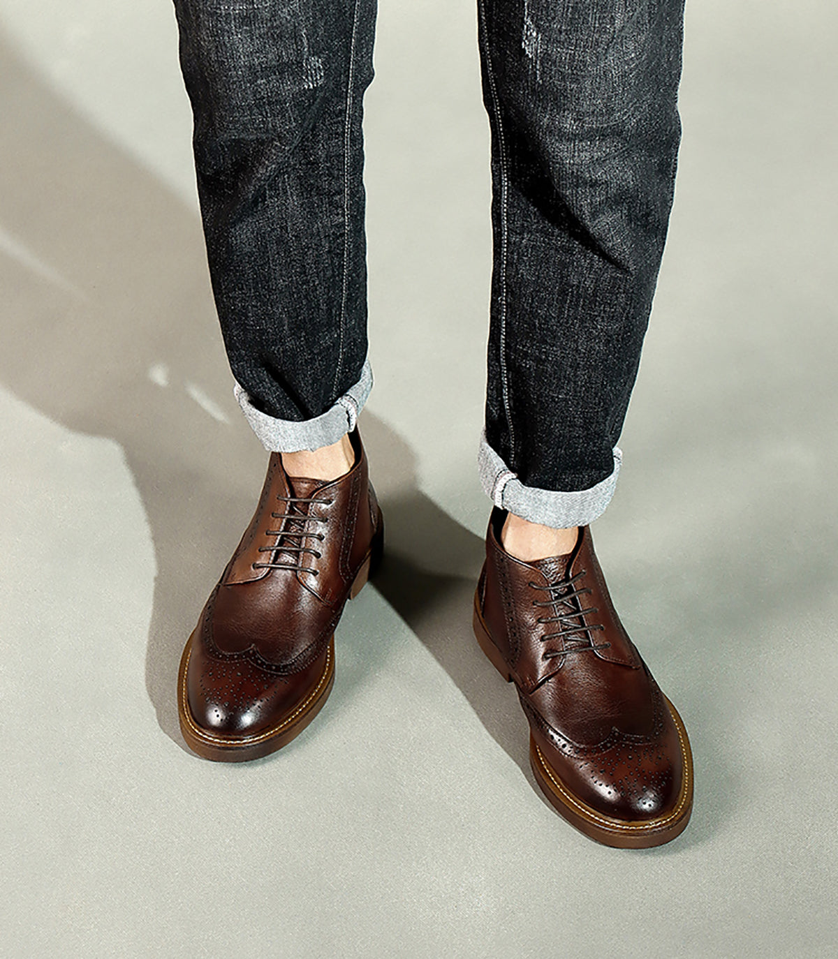 Men's Dress Longwing Brogues Oxford Boots