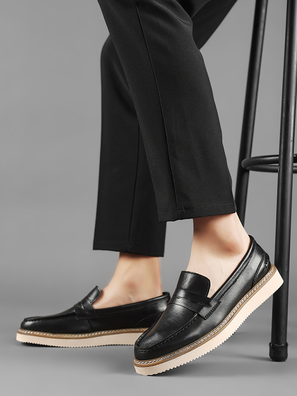 Men's Classic Genuine Leather Tuxedo Penny Loafers