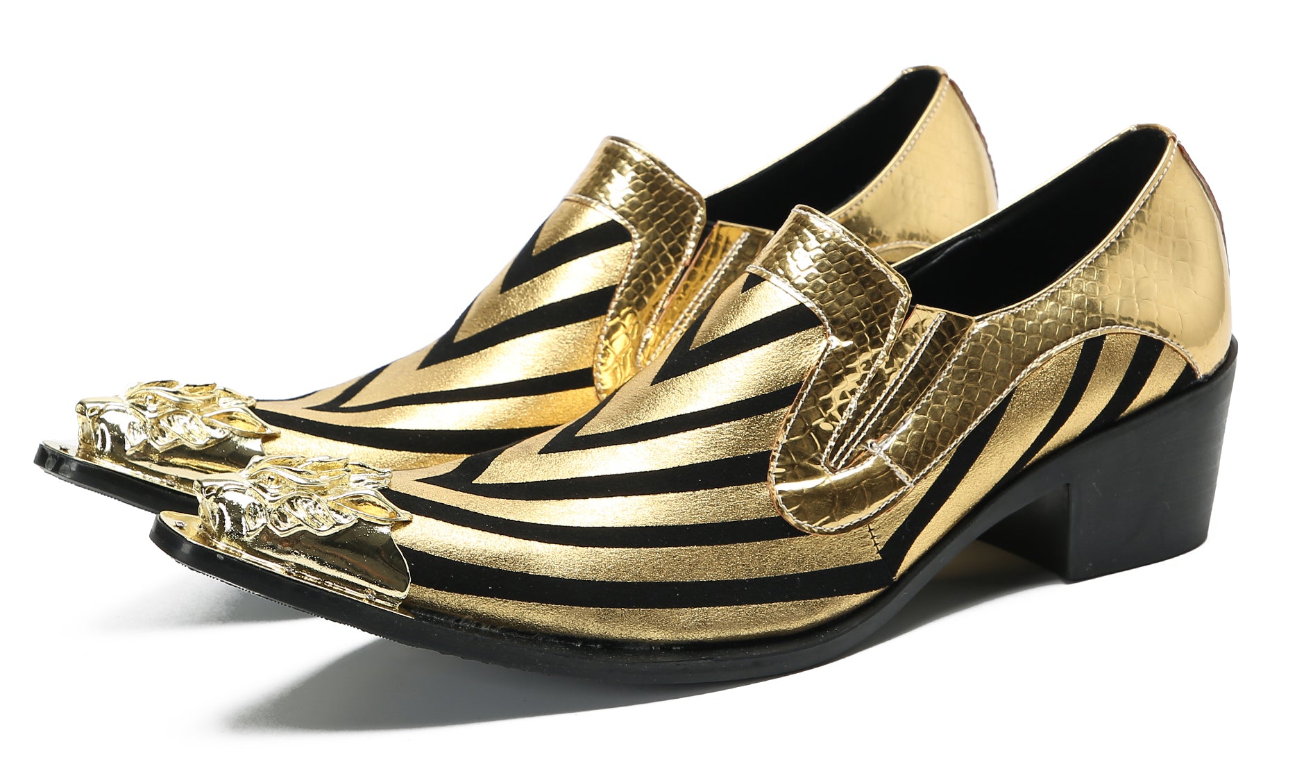 Men's Casual Metal-Tip Toe Western Loafers
