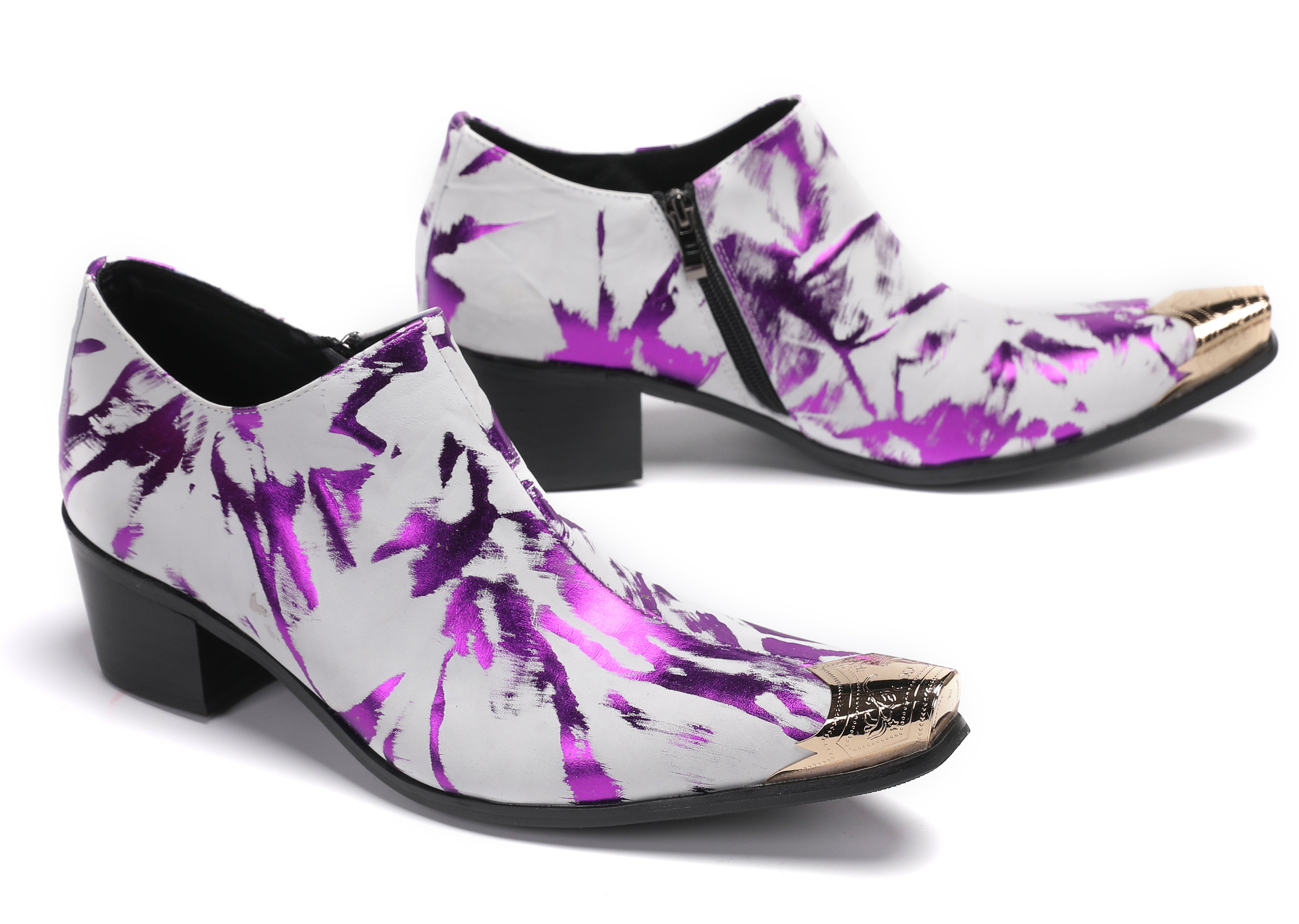 Men's Metal-Tip Toe Graffiti Opera Pumps