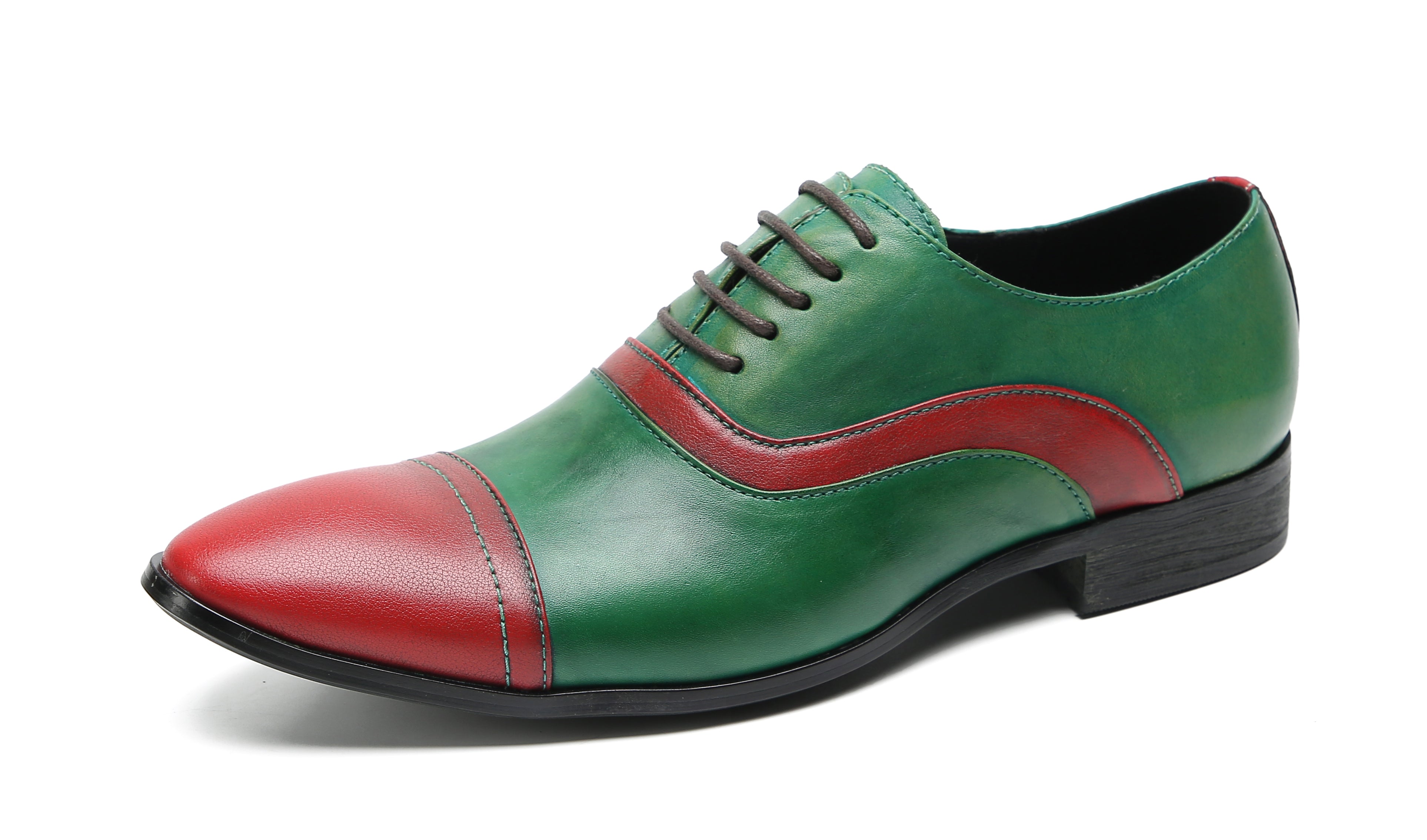 Oxfords de vestir de color con inserción de moda para hombre