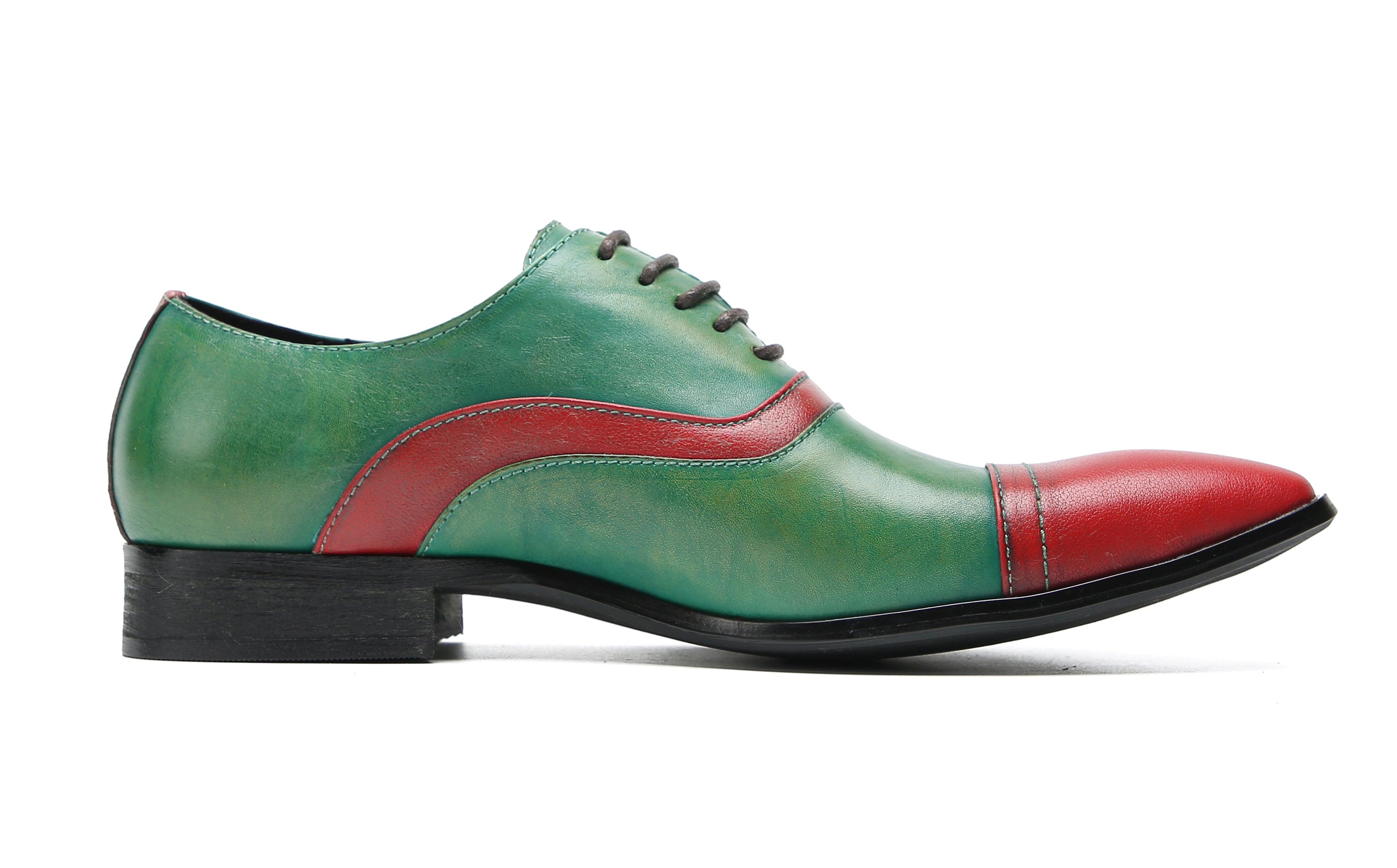 Oxfords de vestir de color con inserción de moda para hombre