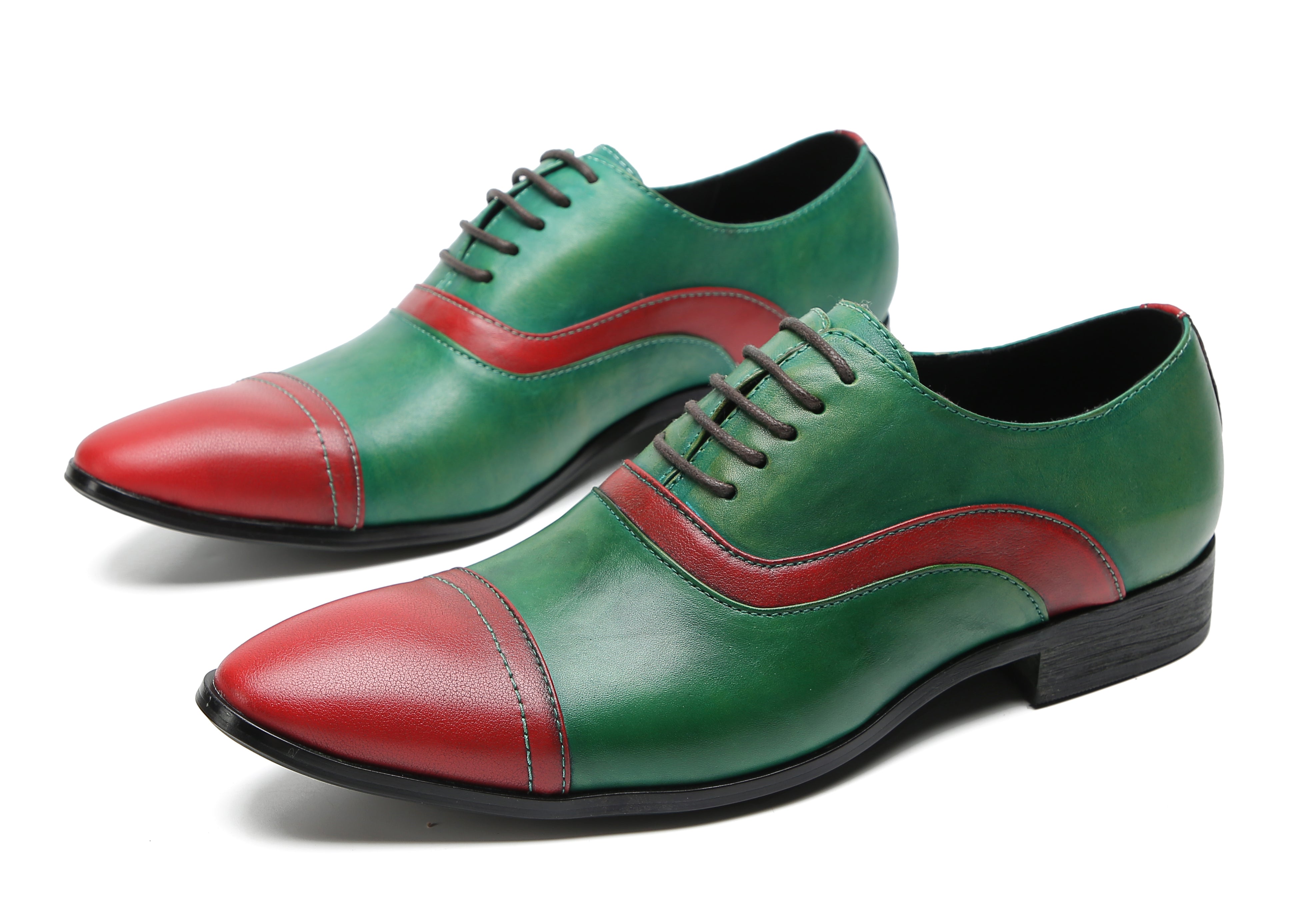Oxfords de vestir de color con inserción de moda para hombre