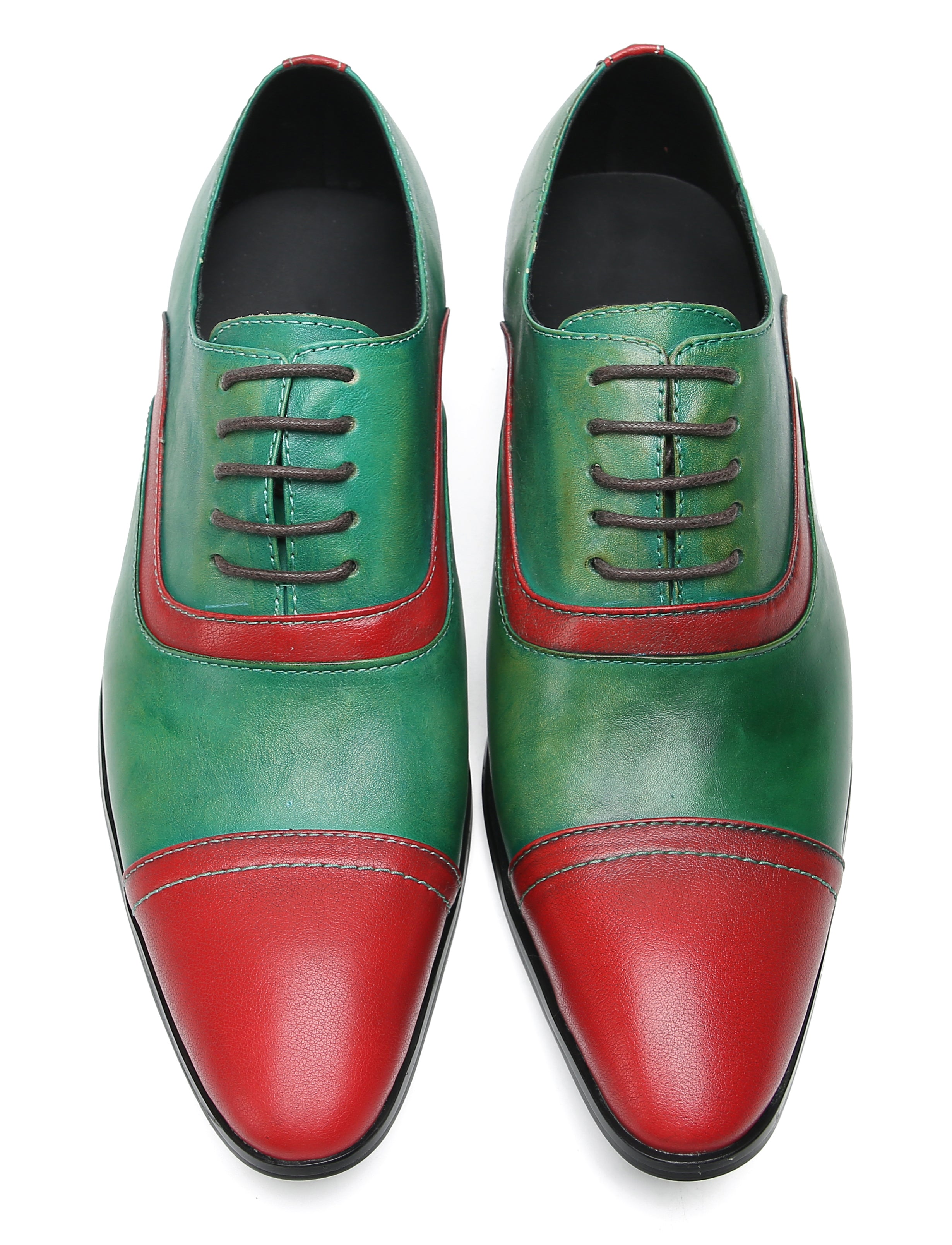 Oxfords de vestir de color con inserción de moda para hombre