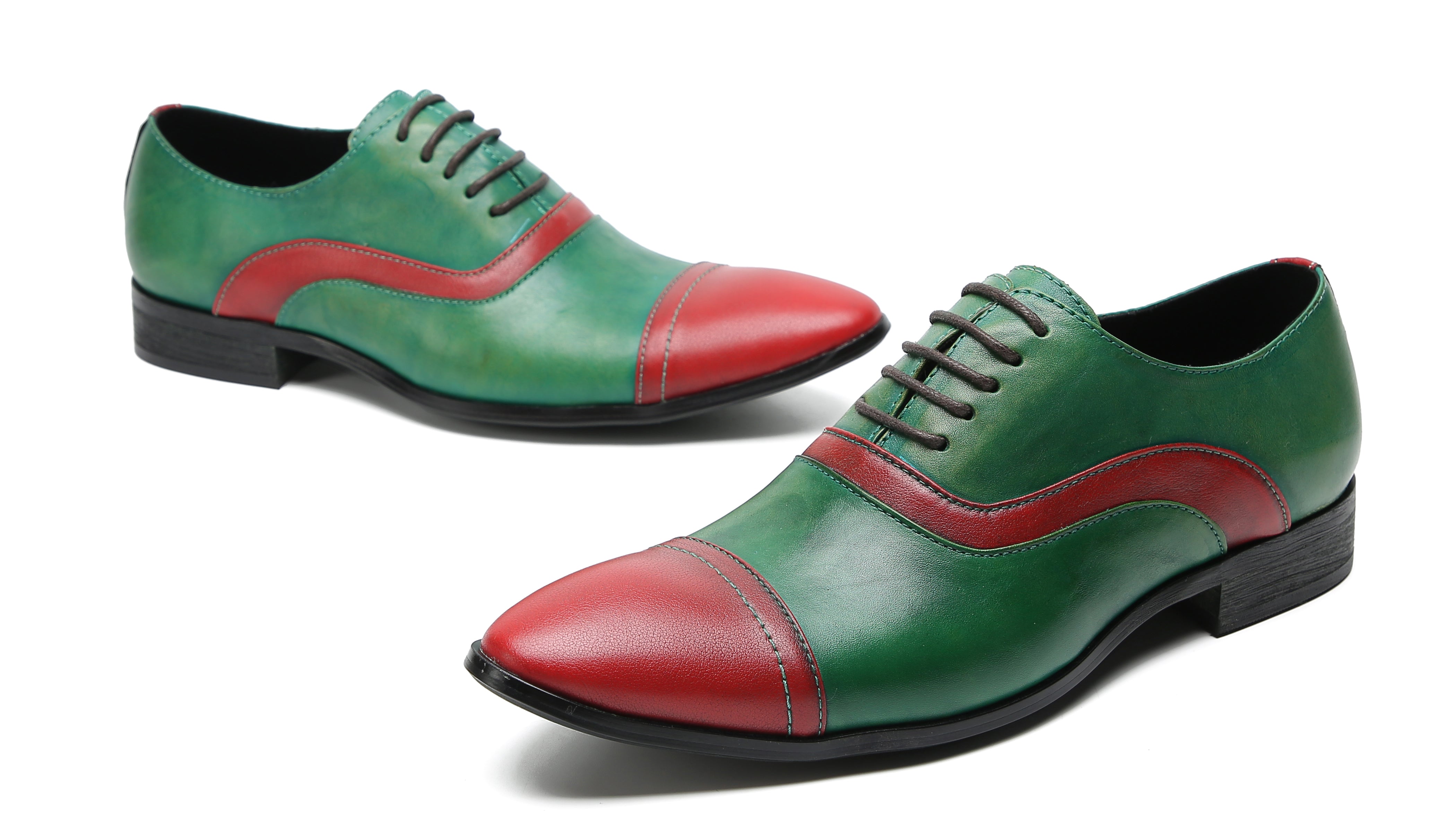 Oxfords de vestir de color con inserción de moda para hombre