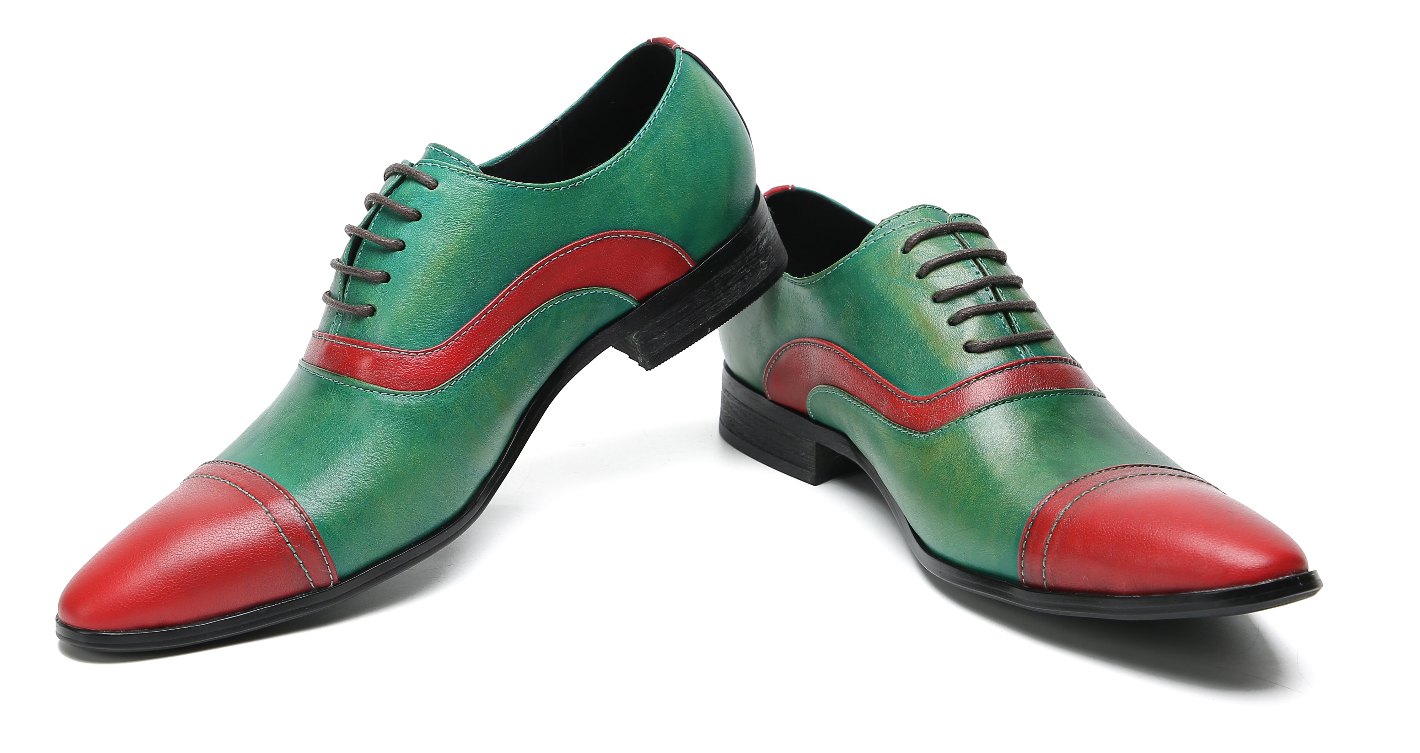 Oxfords de vestir de color con inserción de moda para hombre