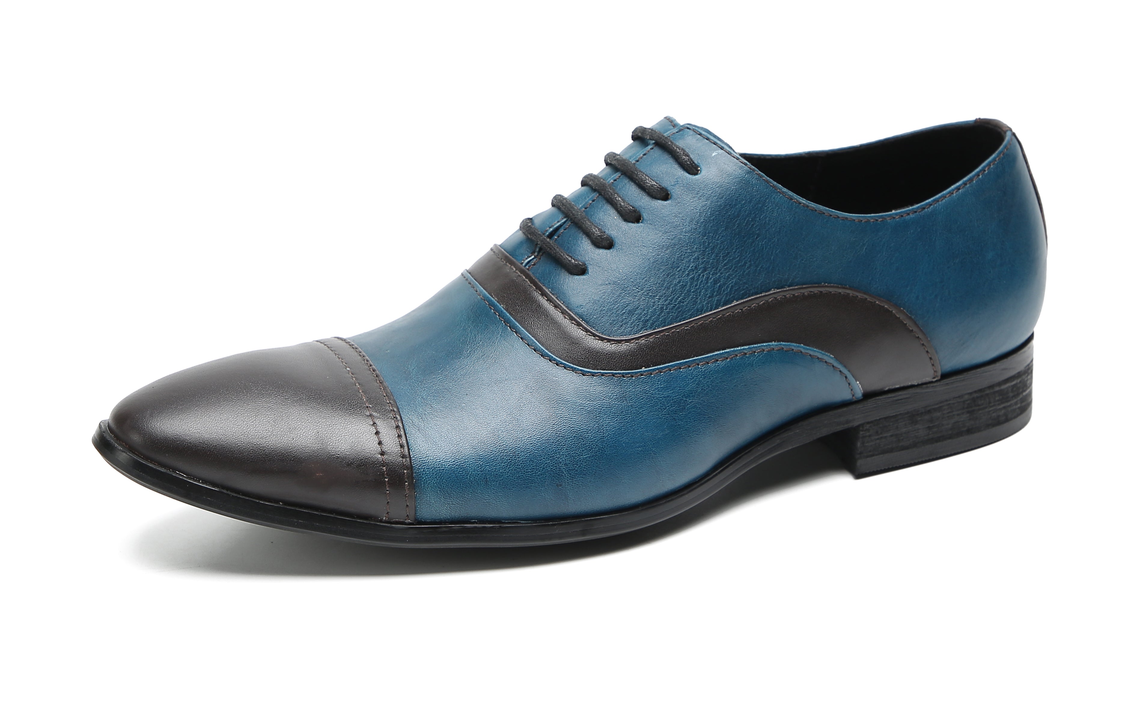 Oxfords de vestir de color con inserción de moda para hombre