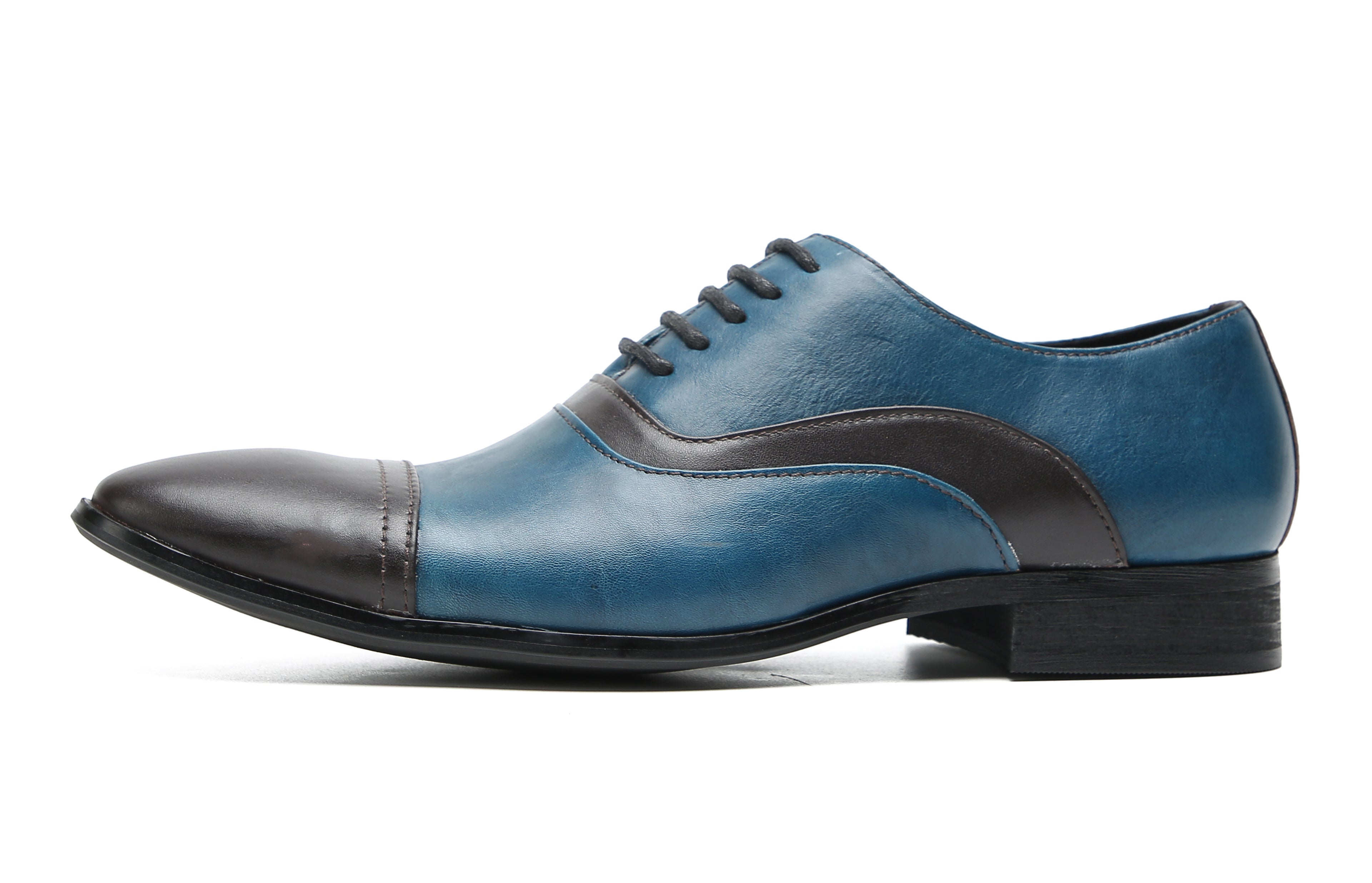 Oxfords de vestir de color con inserción de moda para hombre
