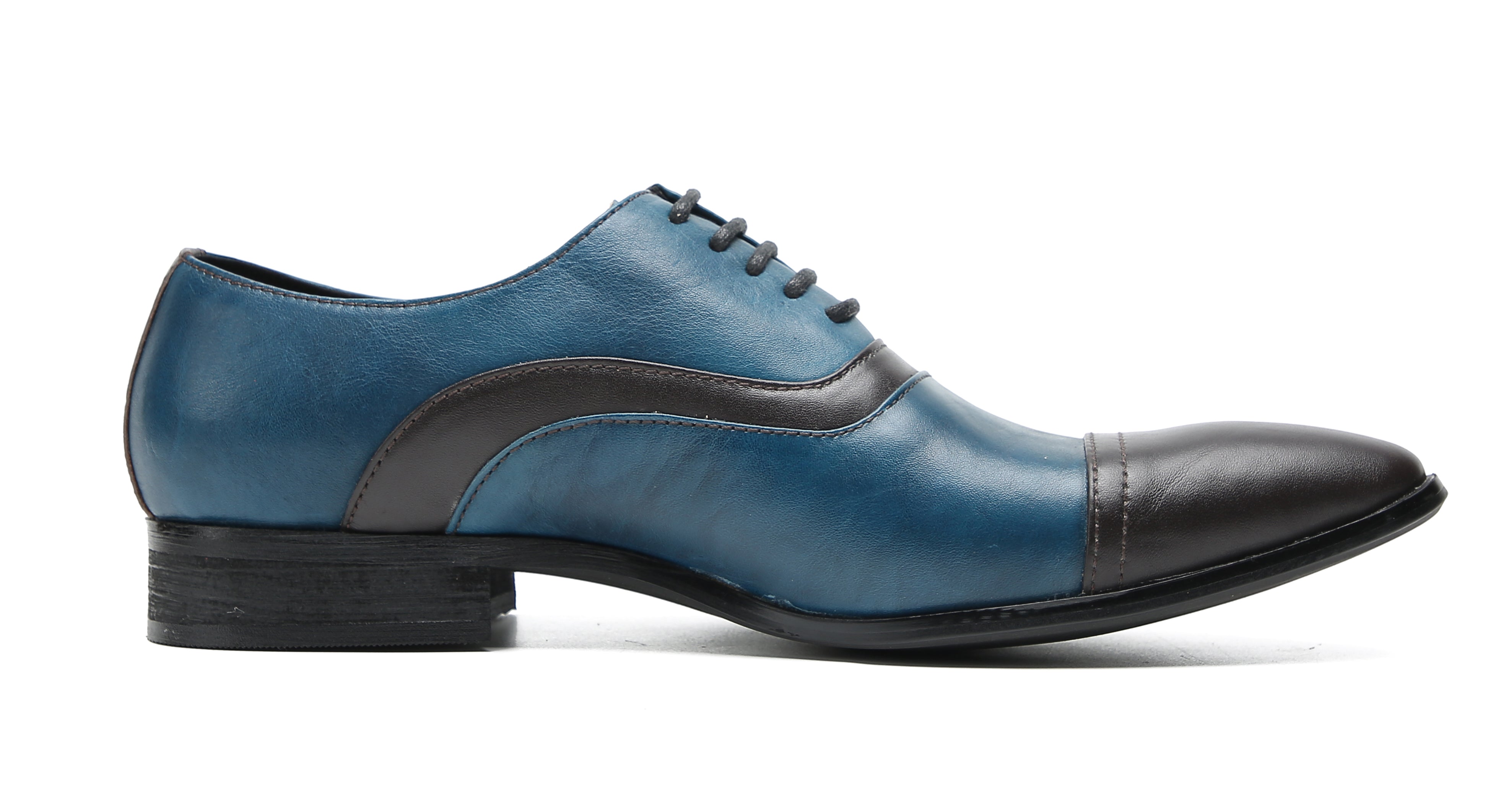 Oxfords de vestir de color con inserción de moda para hombre