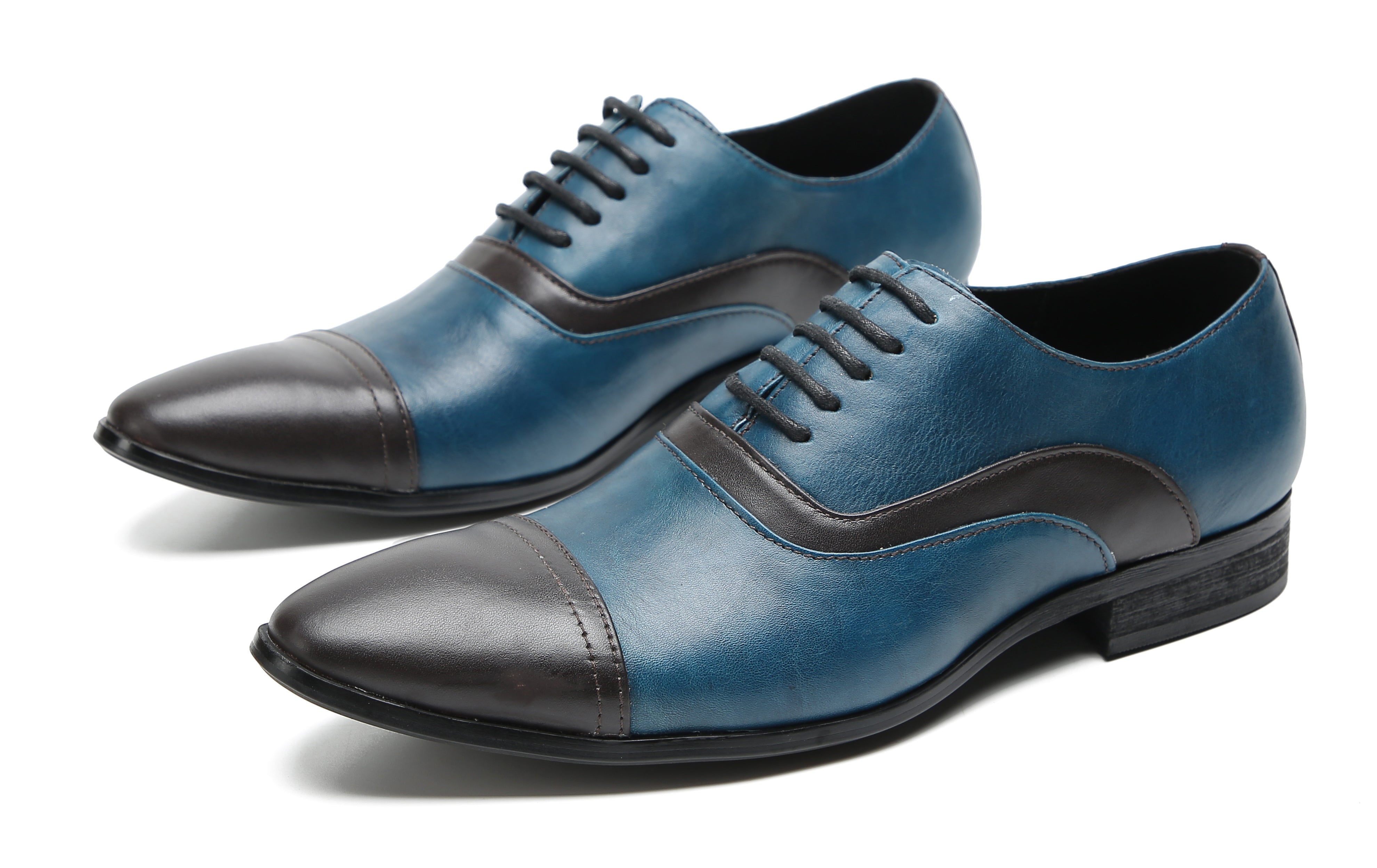 Oxfords de vestir de color con inserción de moda para hombre