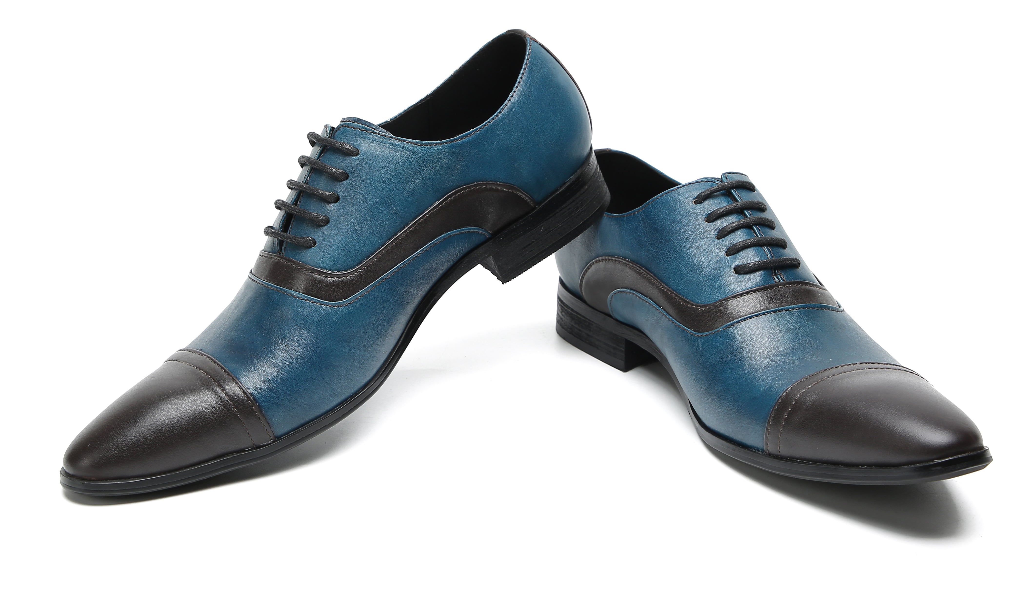 Oxfords de vestir de color con inserción de moda para hombre