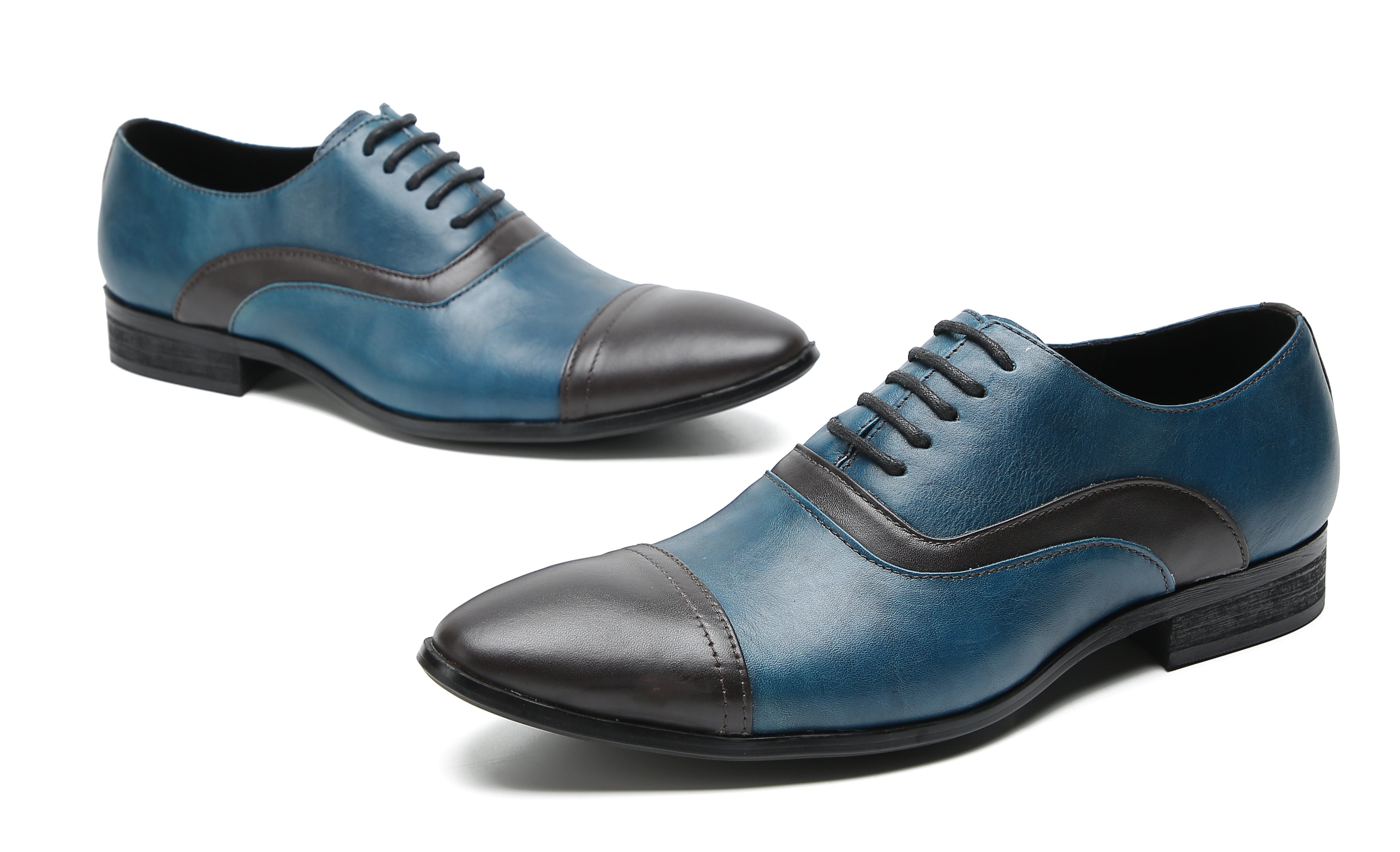 Oxfords de vestir de color con inserción de moda para hombre