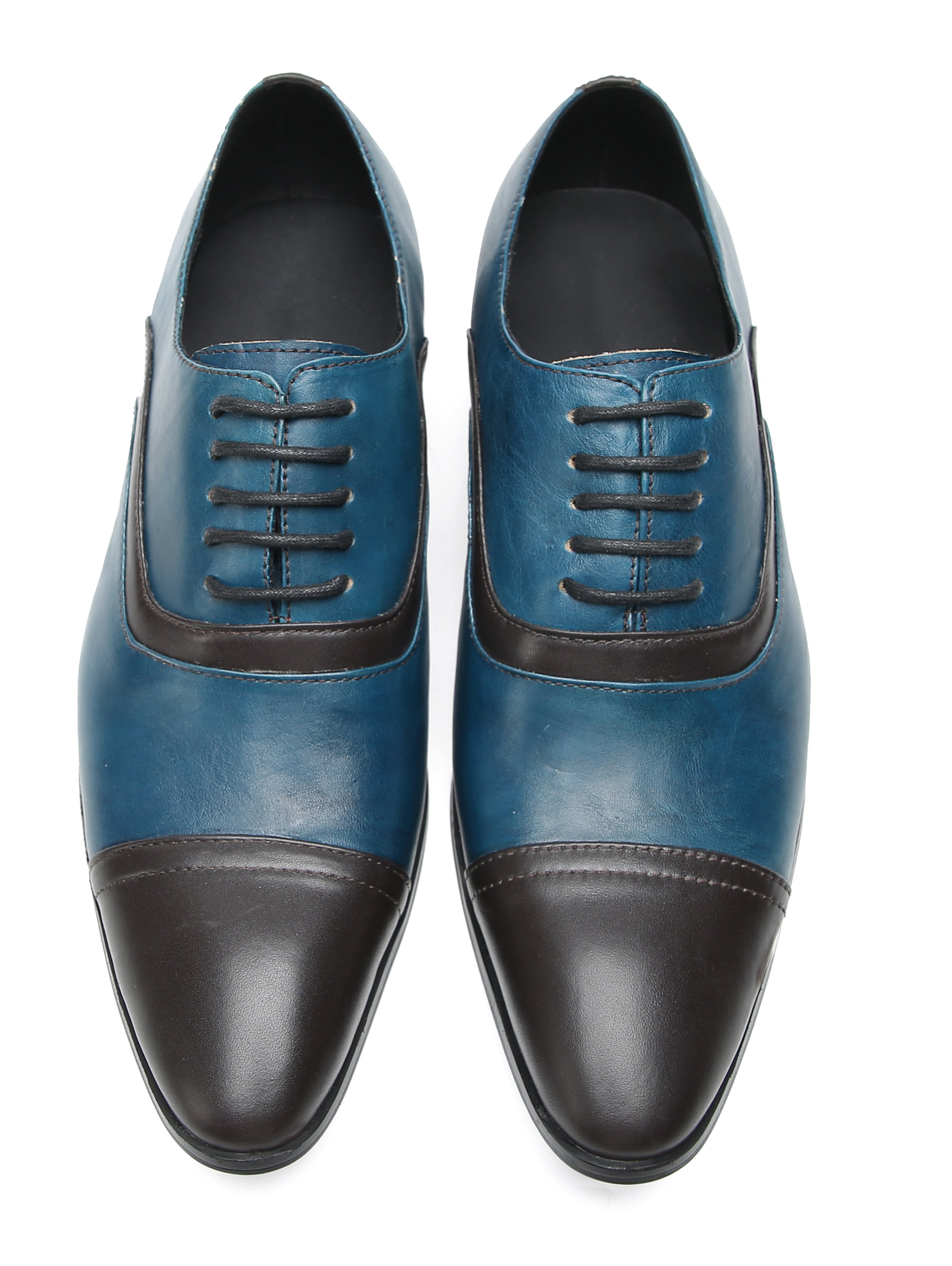 Oxfords de vestir de color con inserción de moda para hombre