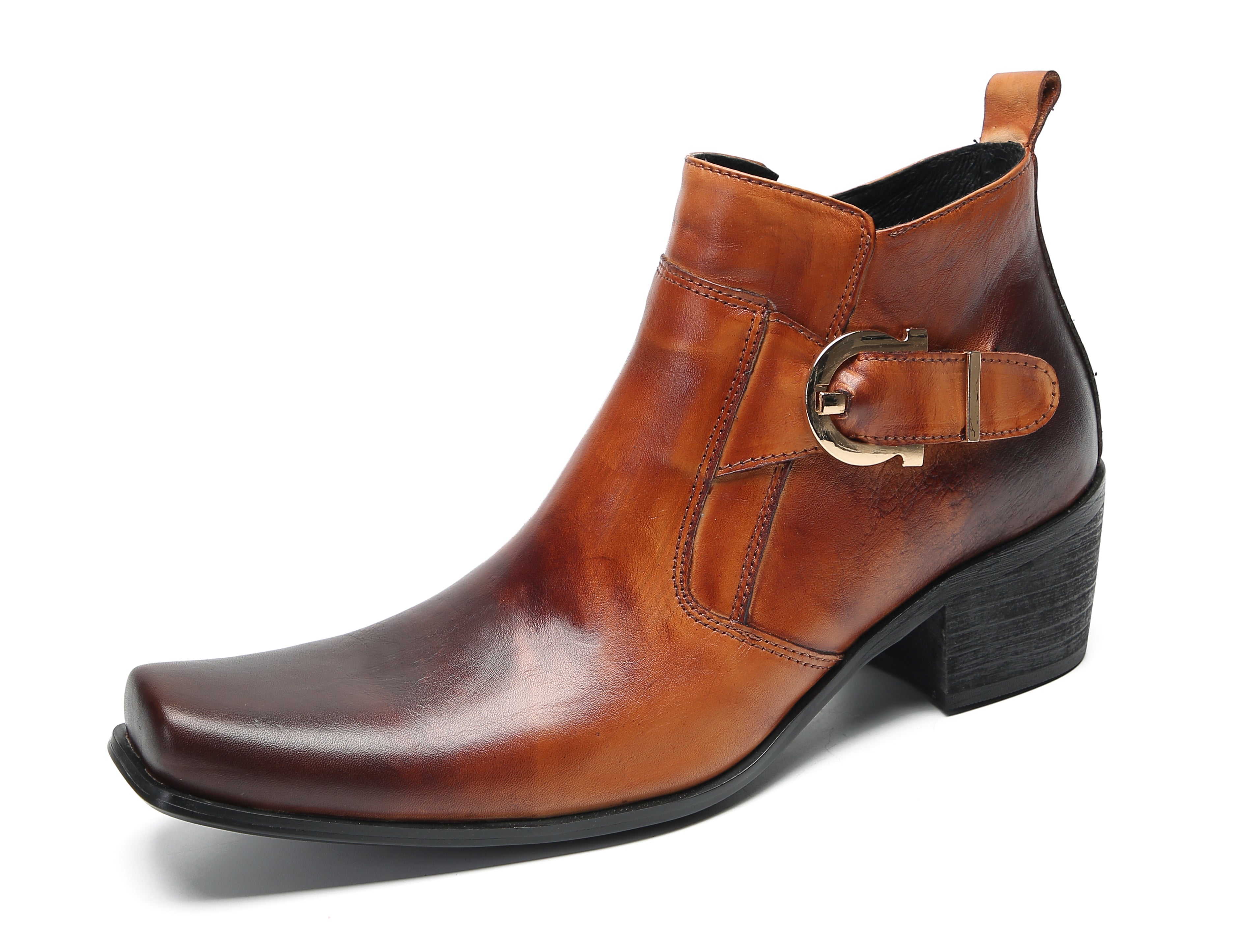Men's Fashion Casual Plain Toe Buttons Boots
