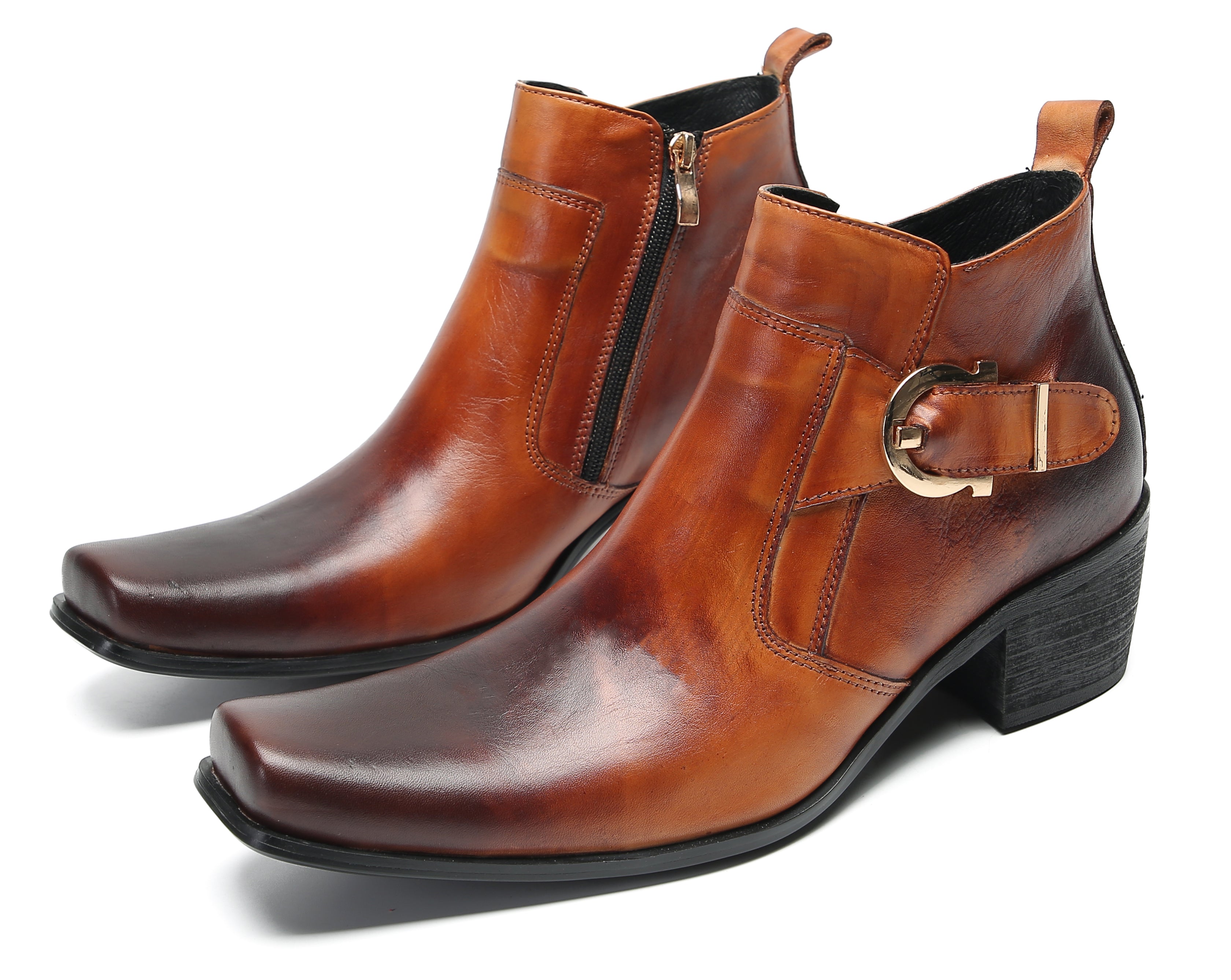 Men's Fashion Casual Plain Toe Buttons Boots