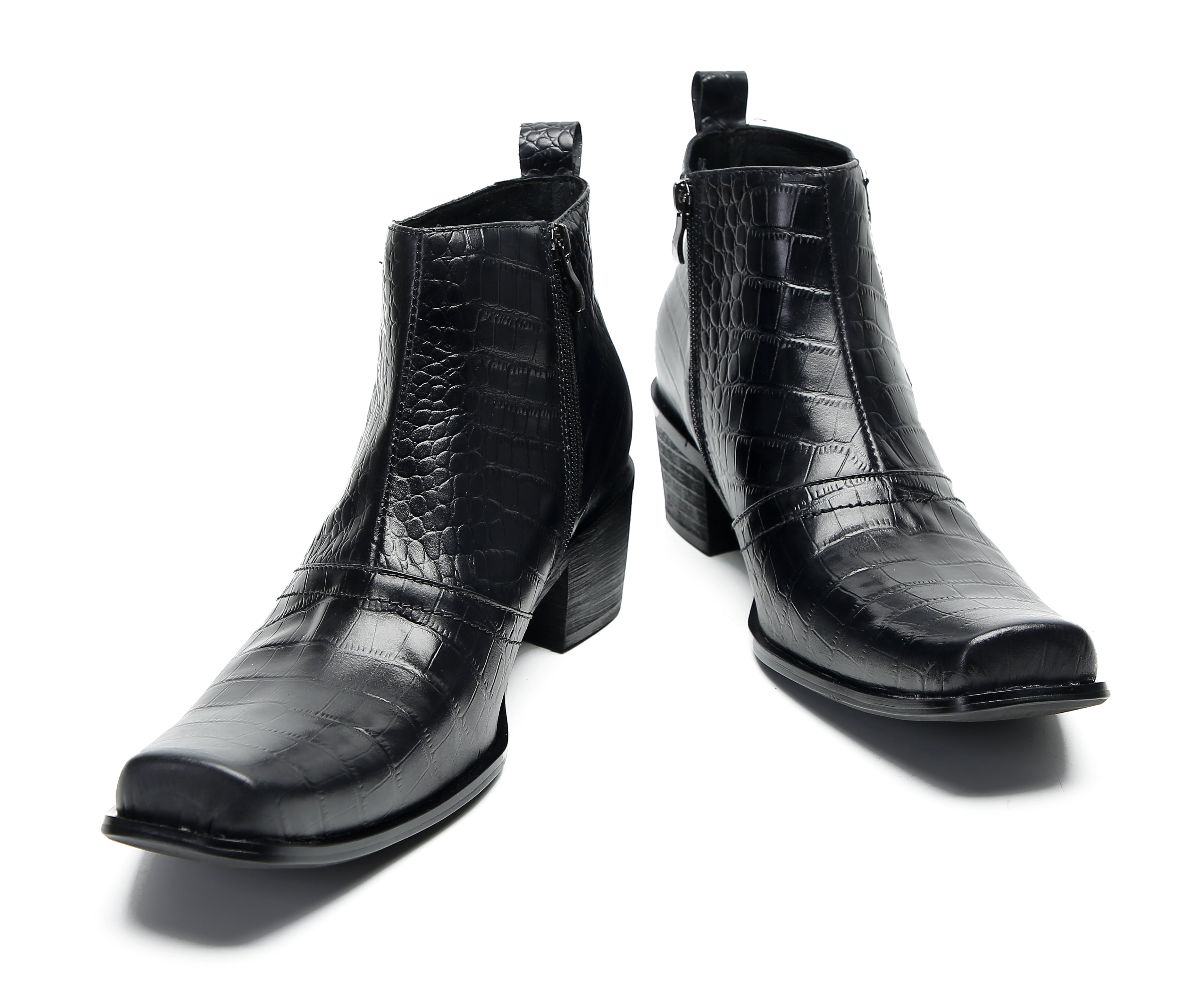 Men's Casual Plain Toe Double Buttons Boots