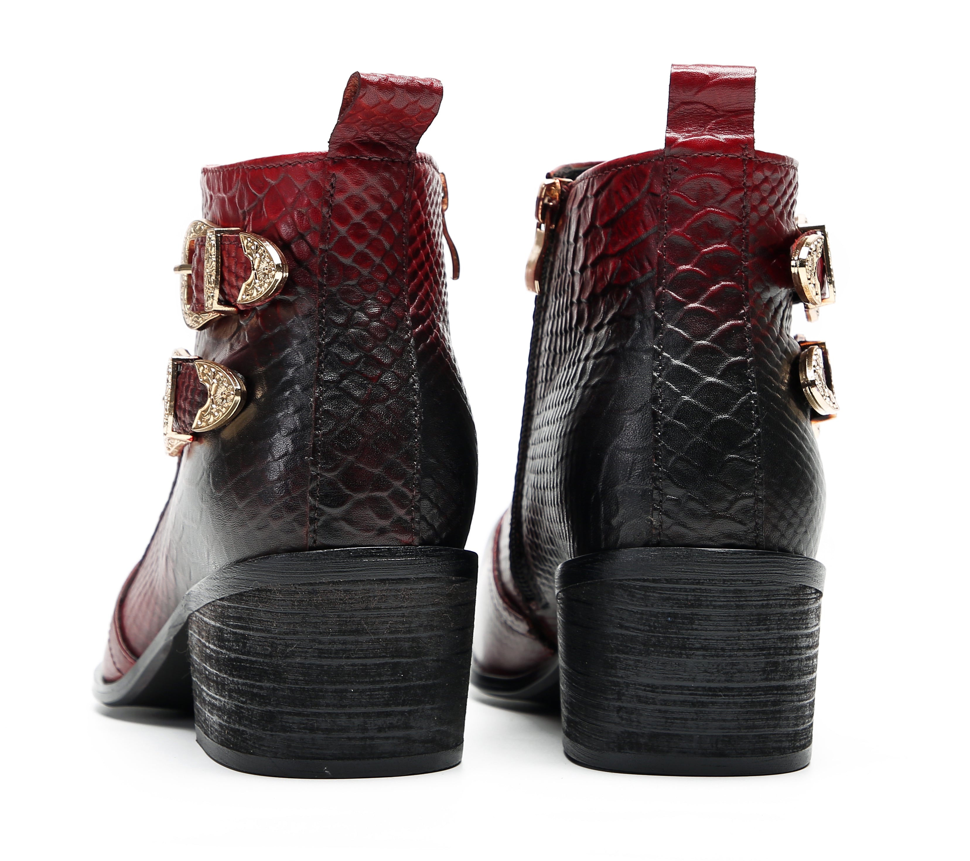 Men's Casual Plain Toe Double Buttons Boots