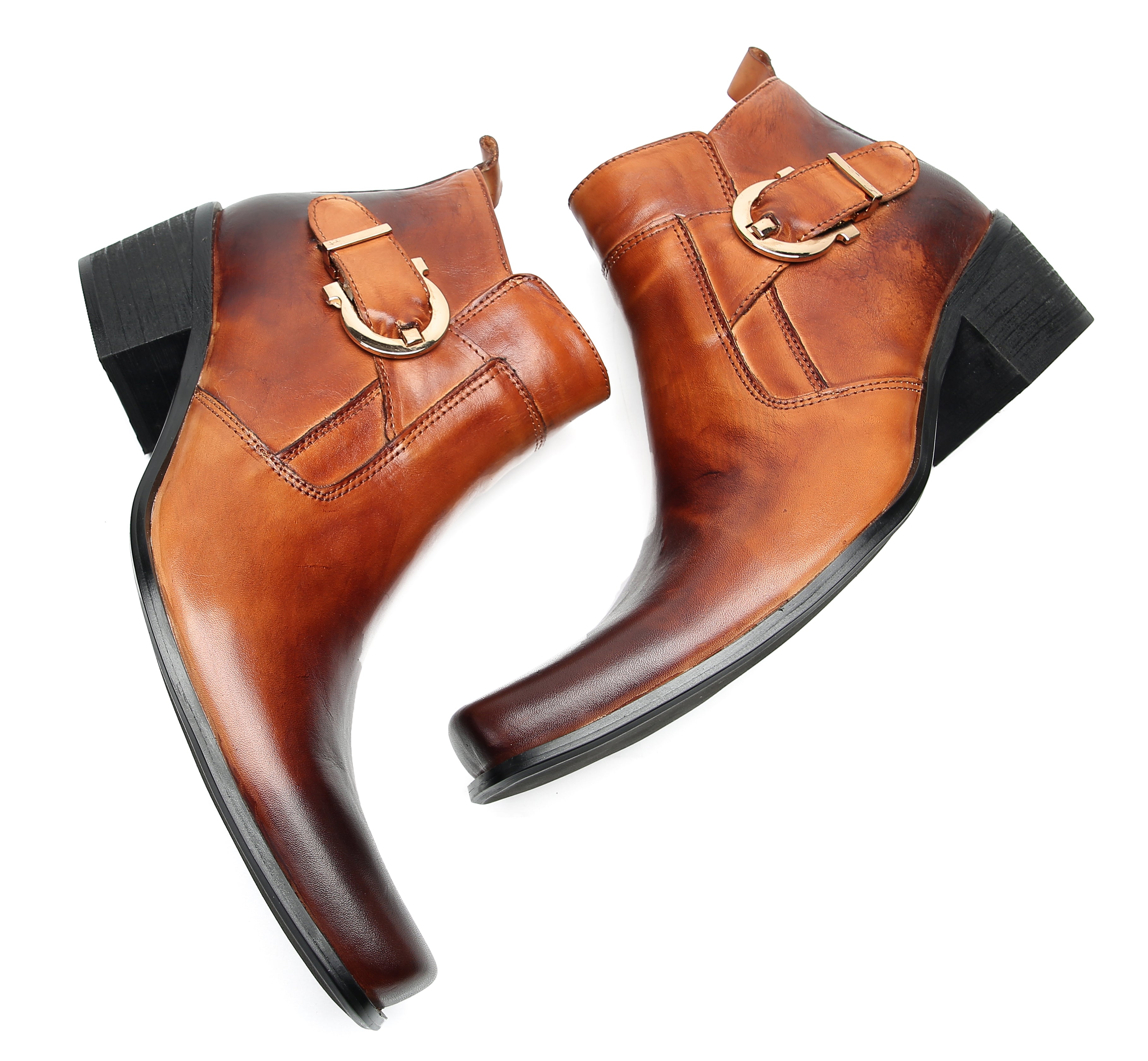 Men's Fashion Casual Plain Toe Buttons Boots