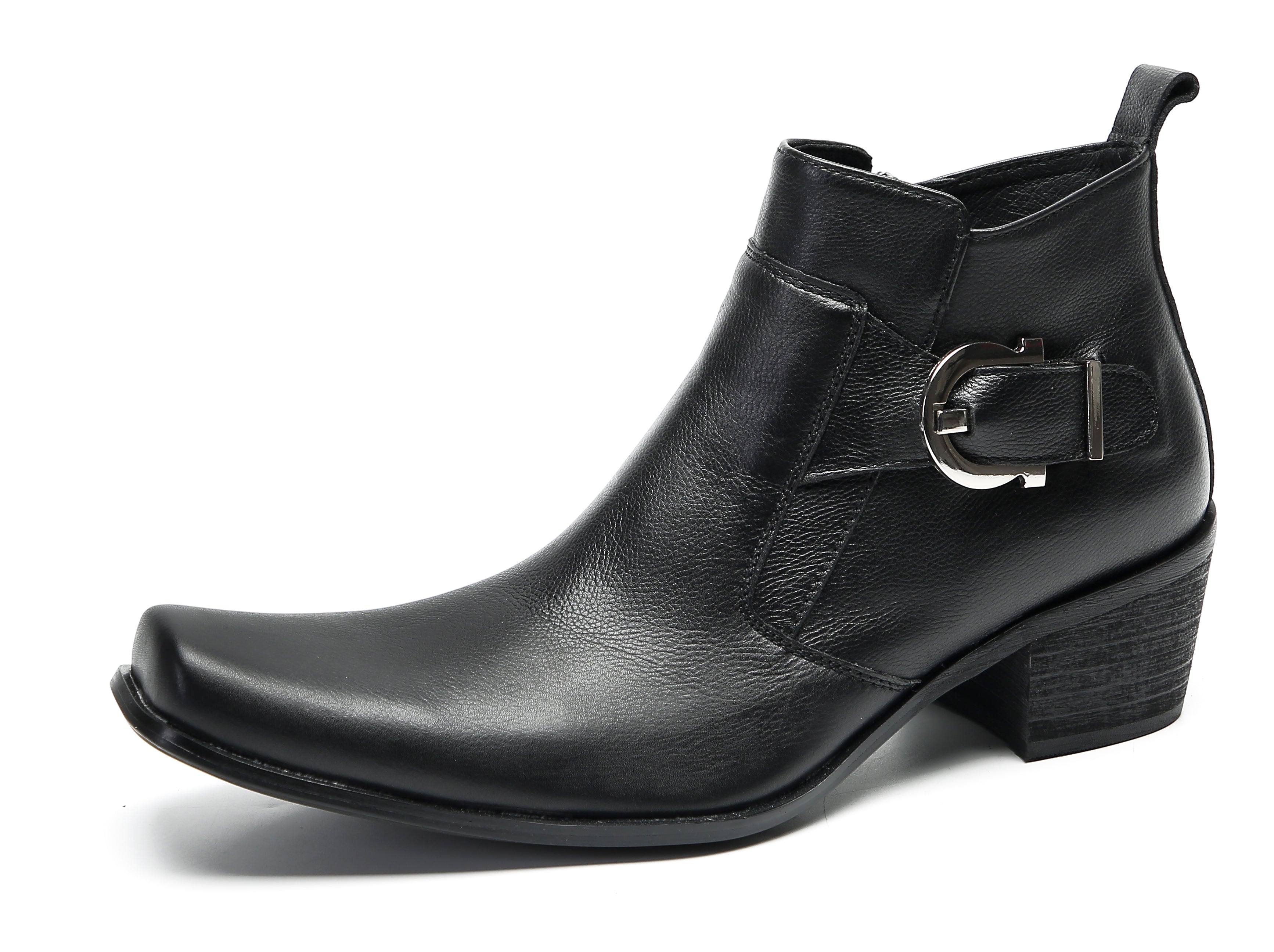 Men's Fashion Casual Plain Toe Buttons Boots