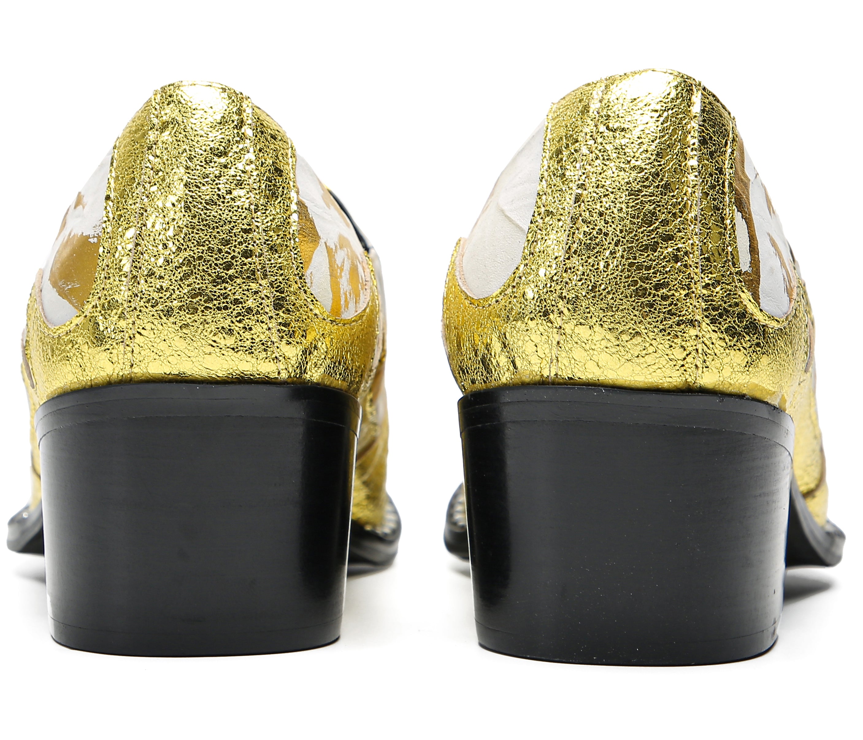Mocasines de fiesta estilo western con punta metálica para hombre