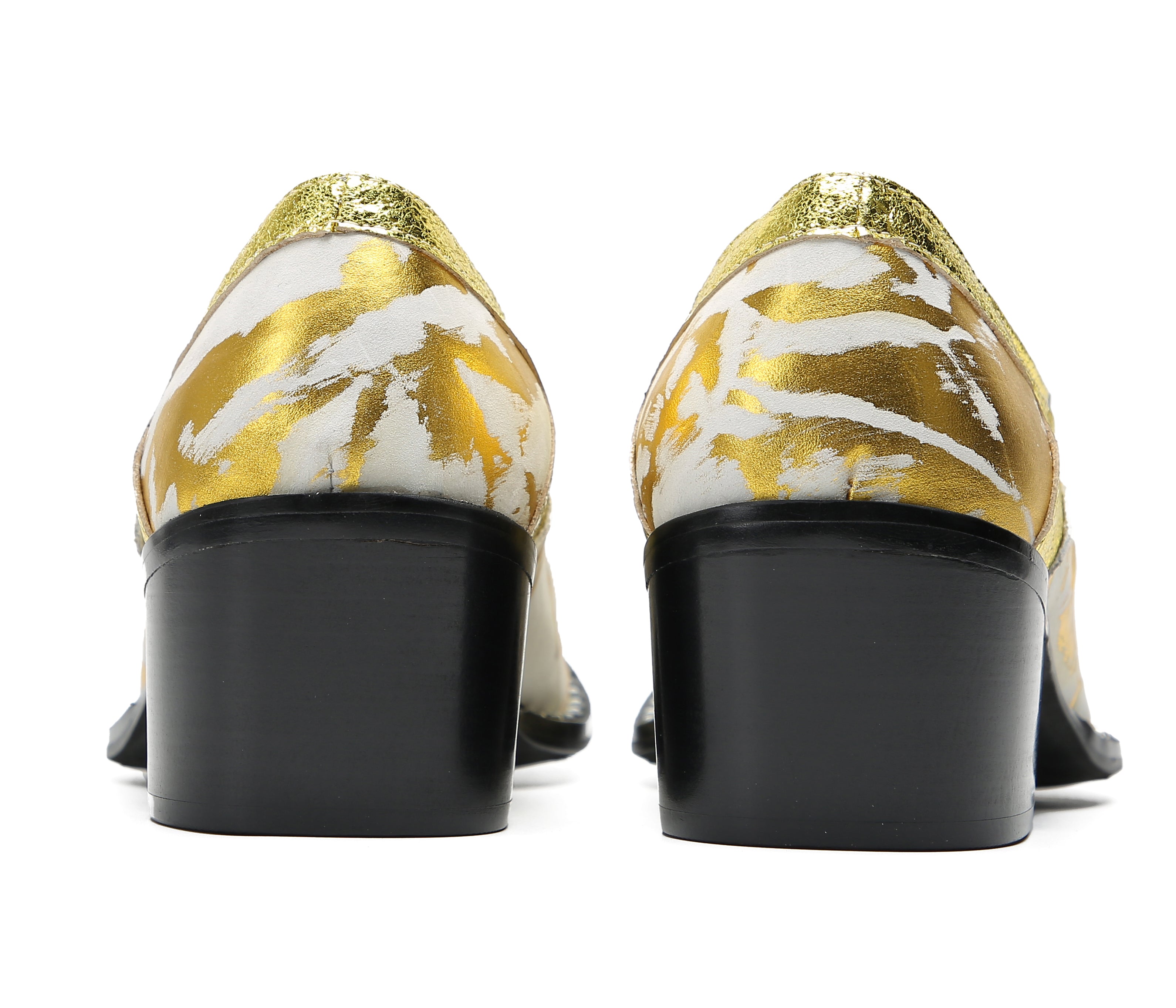 Mocasines de fiesta estilo western con punta metálica para hombre