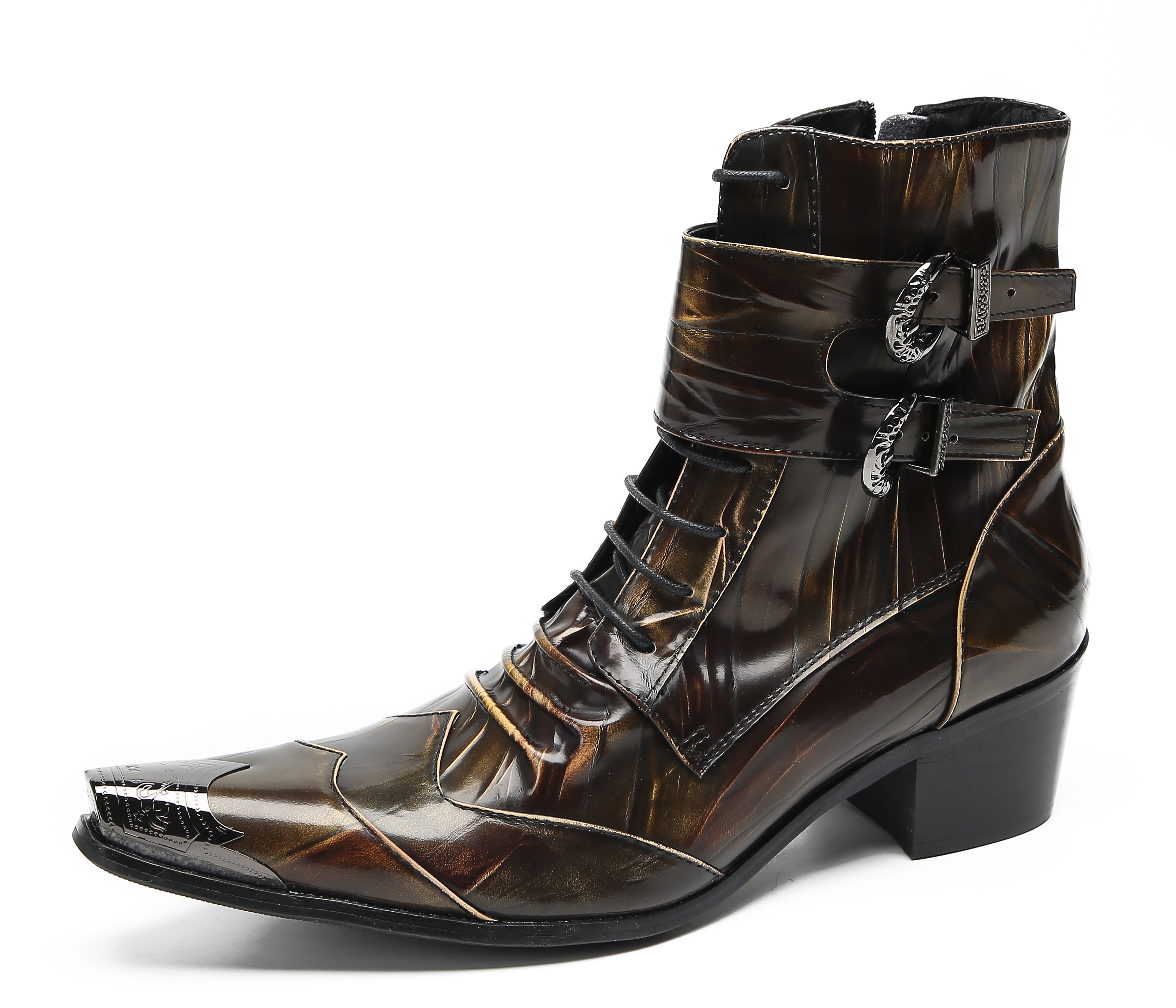 Men's Metal Toe Retro Western Mid Top Boots