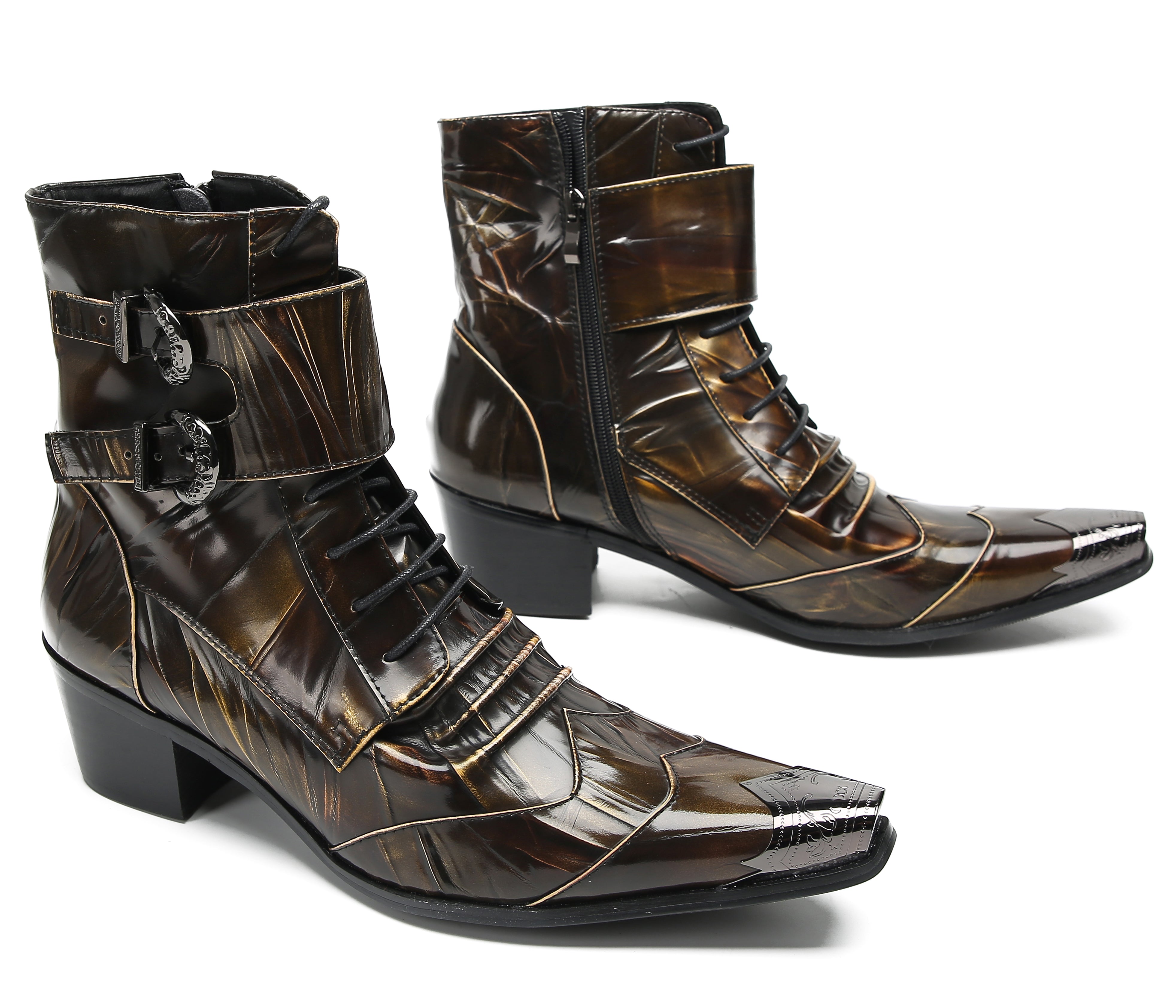 Men's Metal Toe Retro Western Mid Top Boots