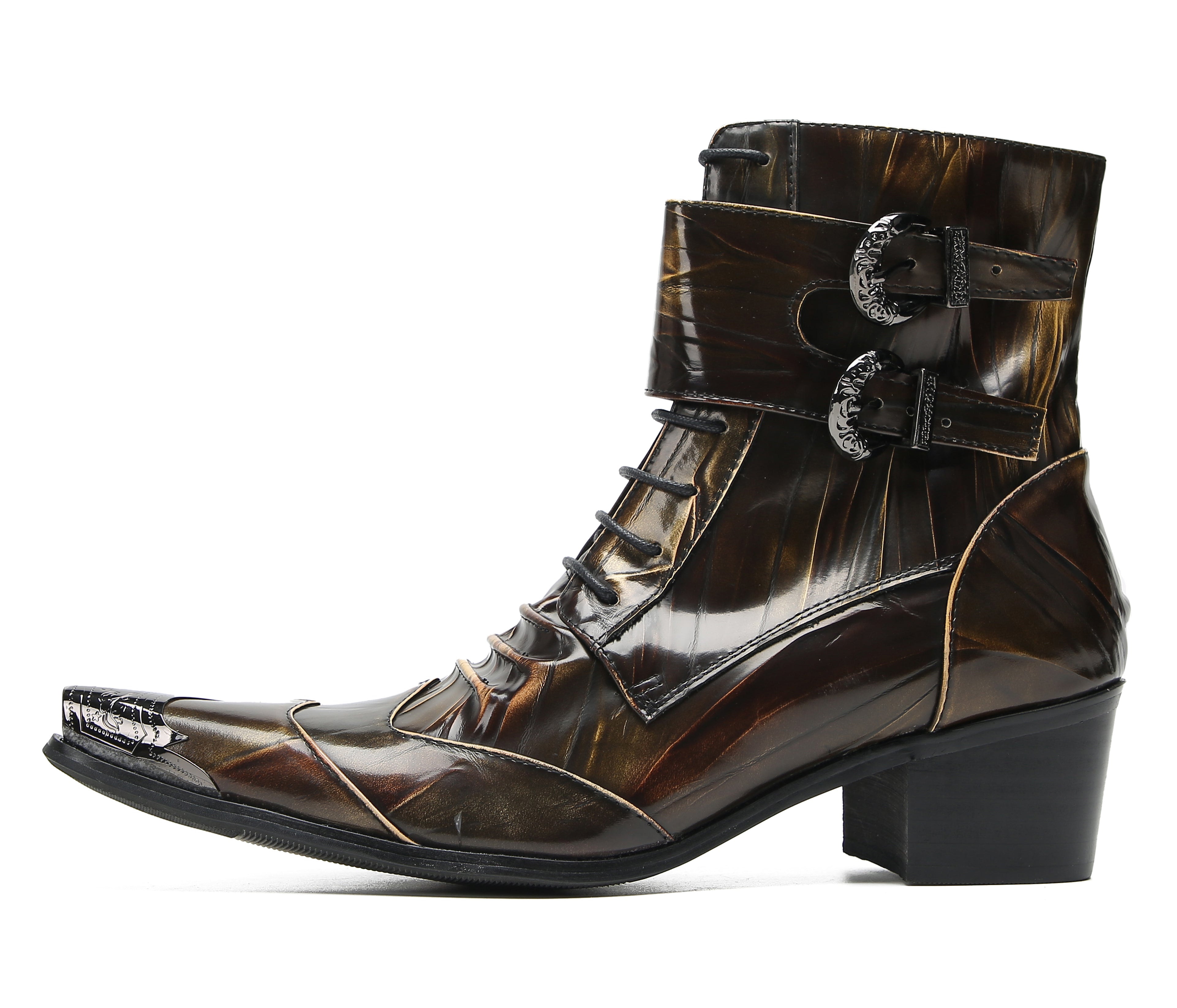 Men's Metal Toe Retro Western Mid Top Boots