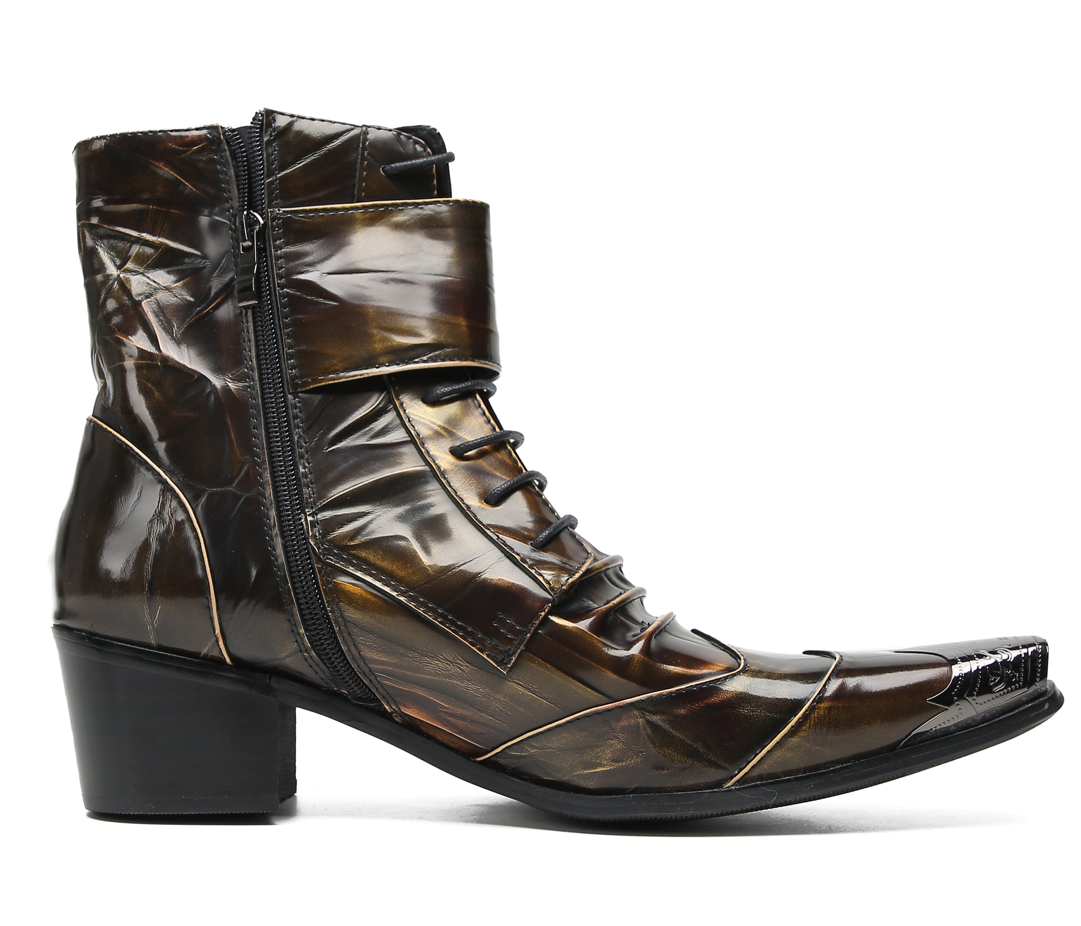 Men's Metal Toe Retro Western Mid Top Boots