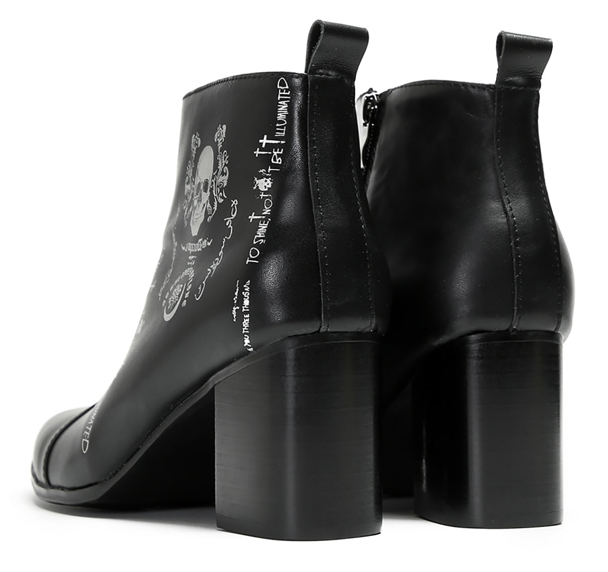 Mens Skull Halloween Ankle Western Boots