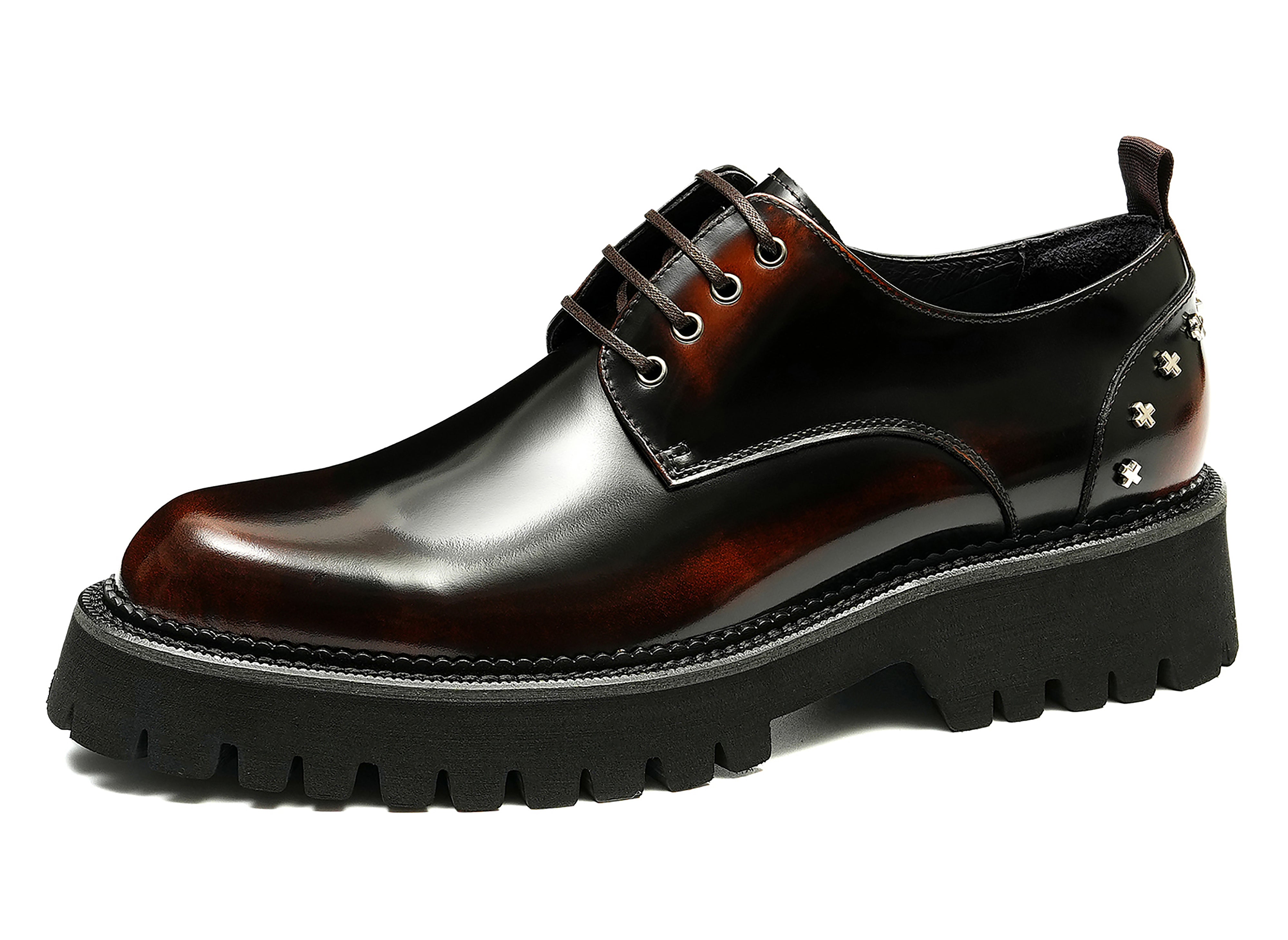 Men's Dress Rivets Thick Sole Derby