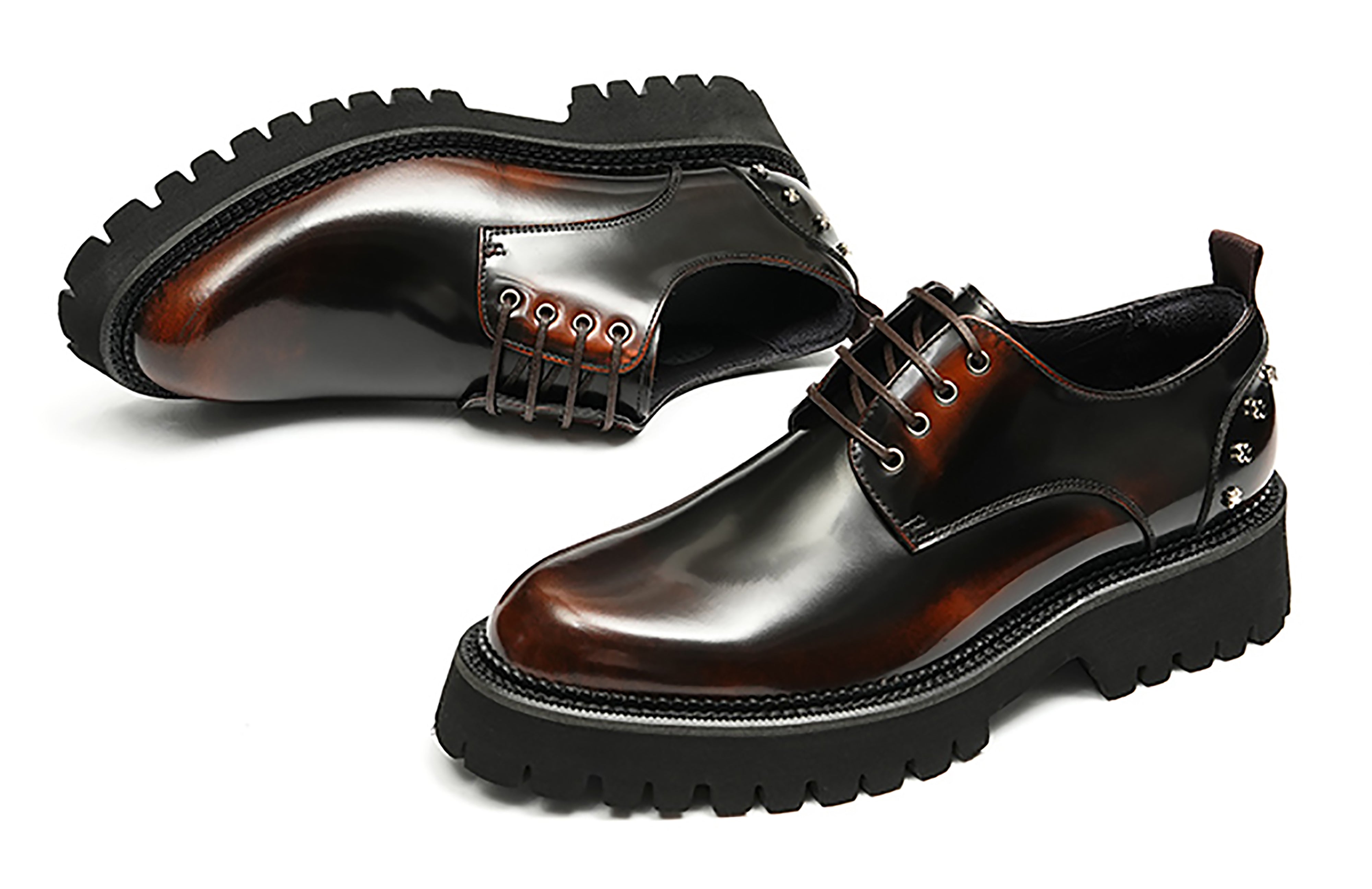 Men's Dress Rivets Thick Sole Derby