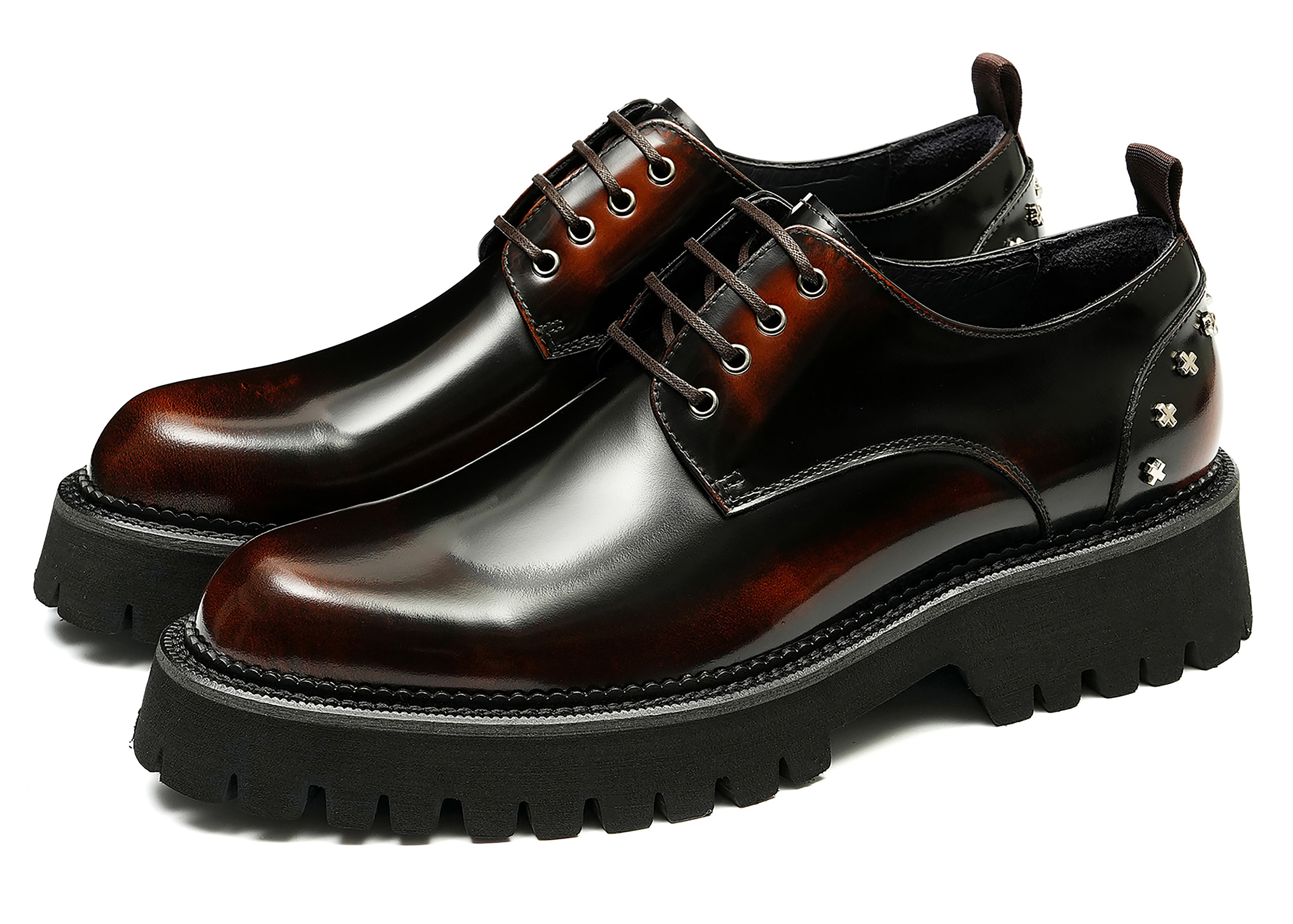 Men's Dress Rivets Thick Sole Derby