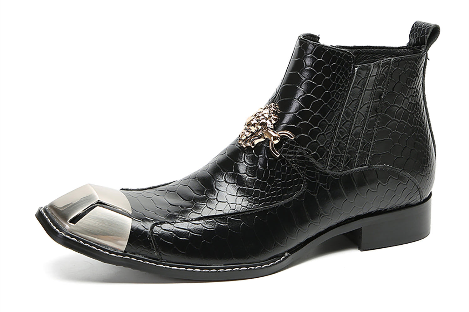 Botas occidentales informales con cremallera para hombre