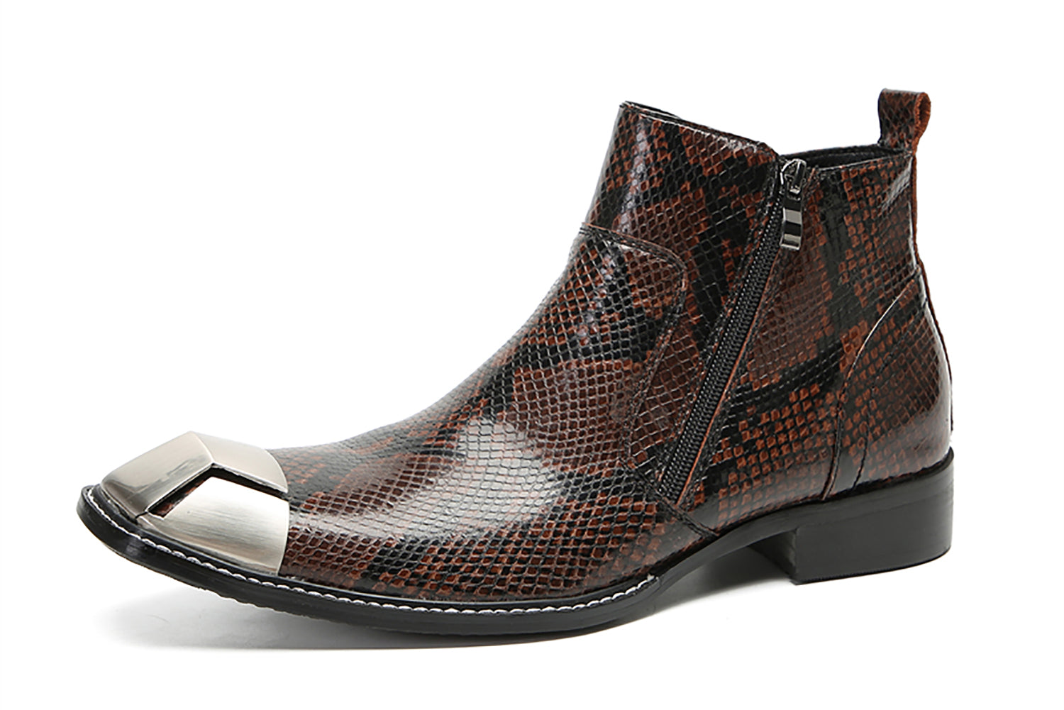 Men's Casual Double Zipper Western Boots