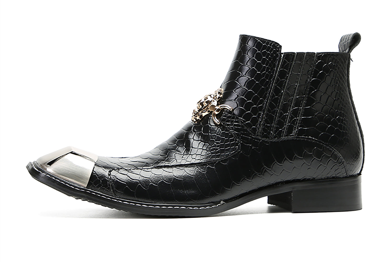 Botas occidentales informales con cremallera para hombre