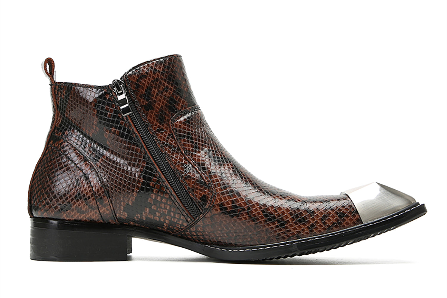 Men's Casual Double Zipper Western Boots