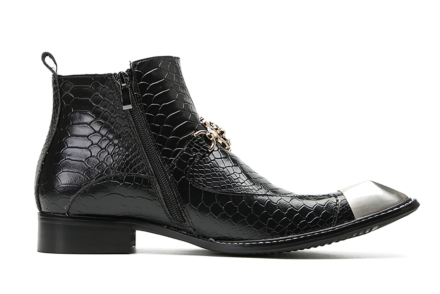 Botas occidentales informales con cremallera para hombre