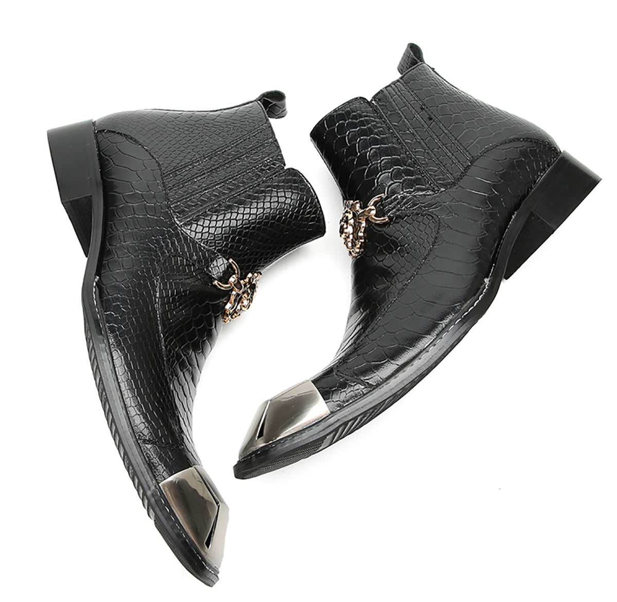Botas occidentales informales con cremallera para hombre