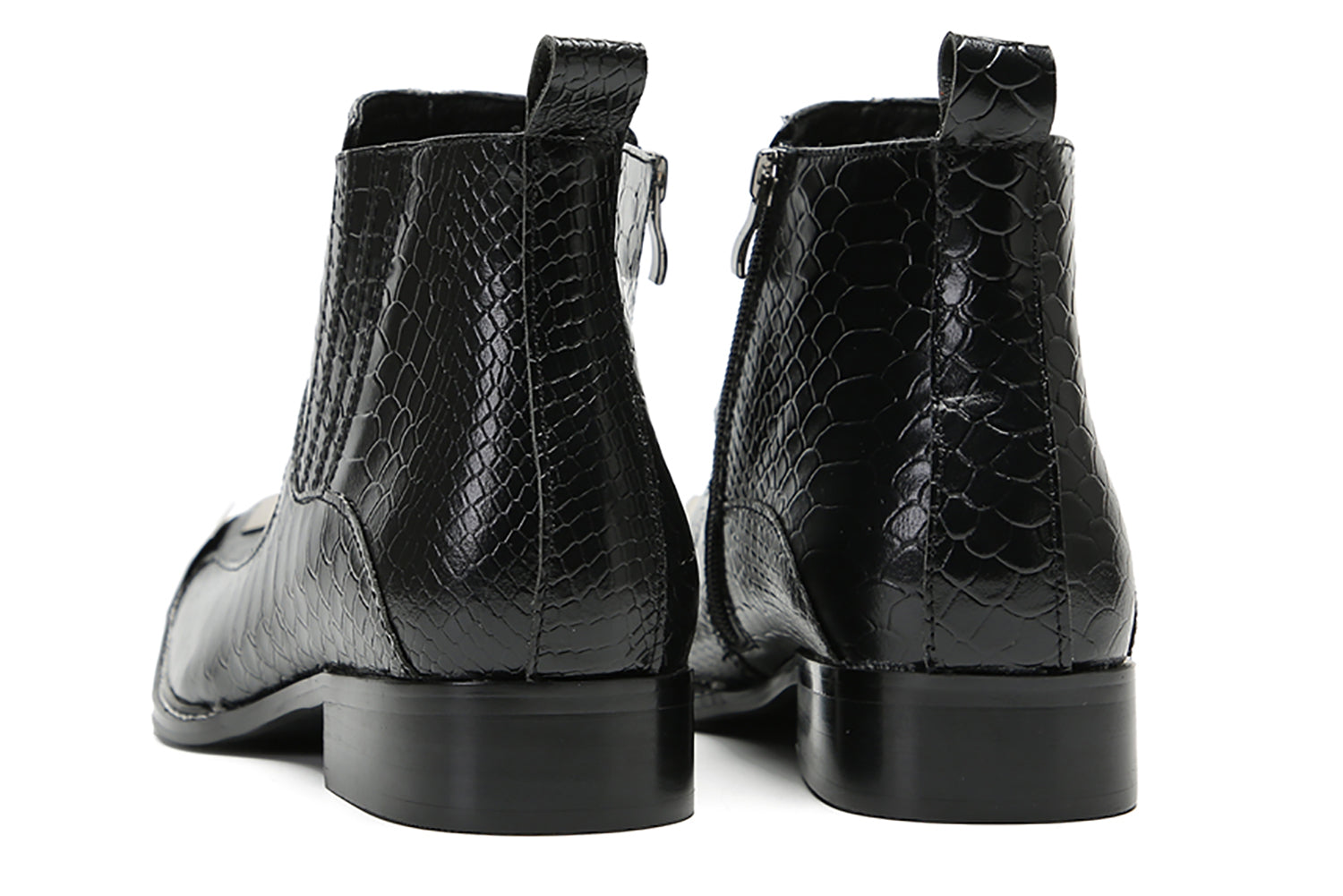Botas occidentales informales con cremallera para hombre